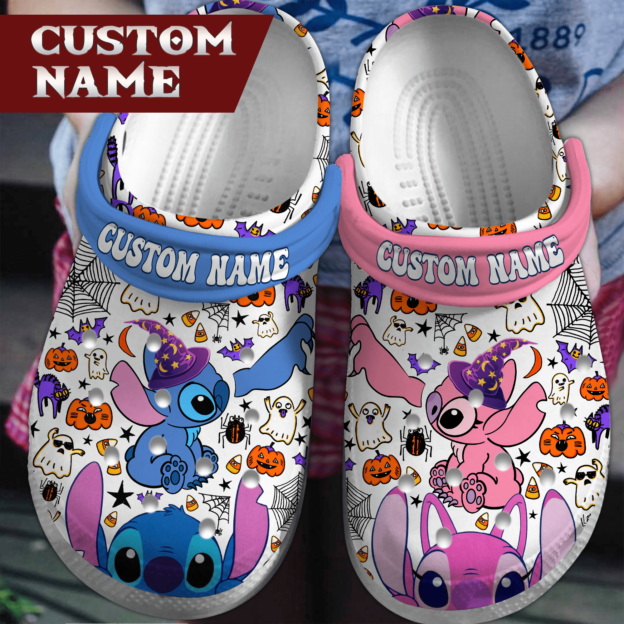 Footwearmerch Stitch Cartoon Crocs Crocband Clogs Shoes Comfortable For Men Women and Kids