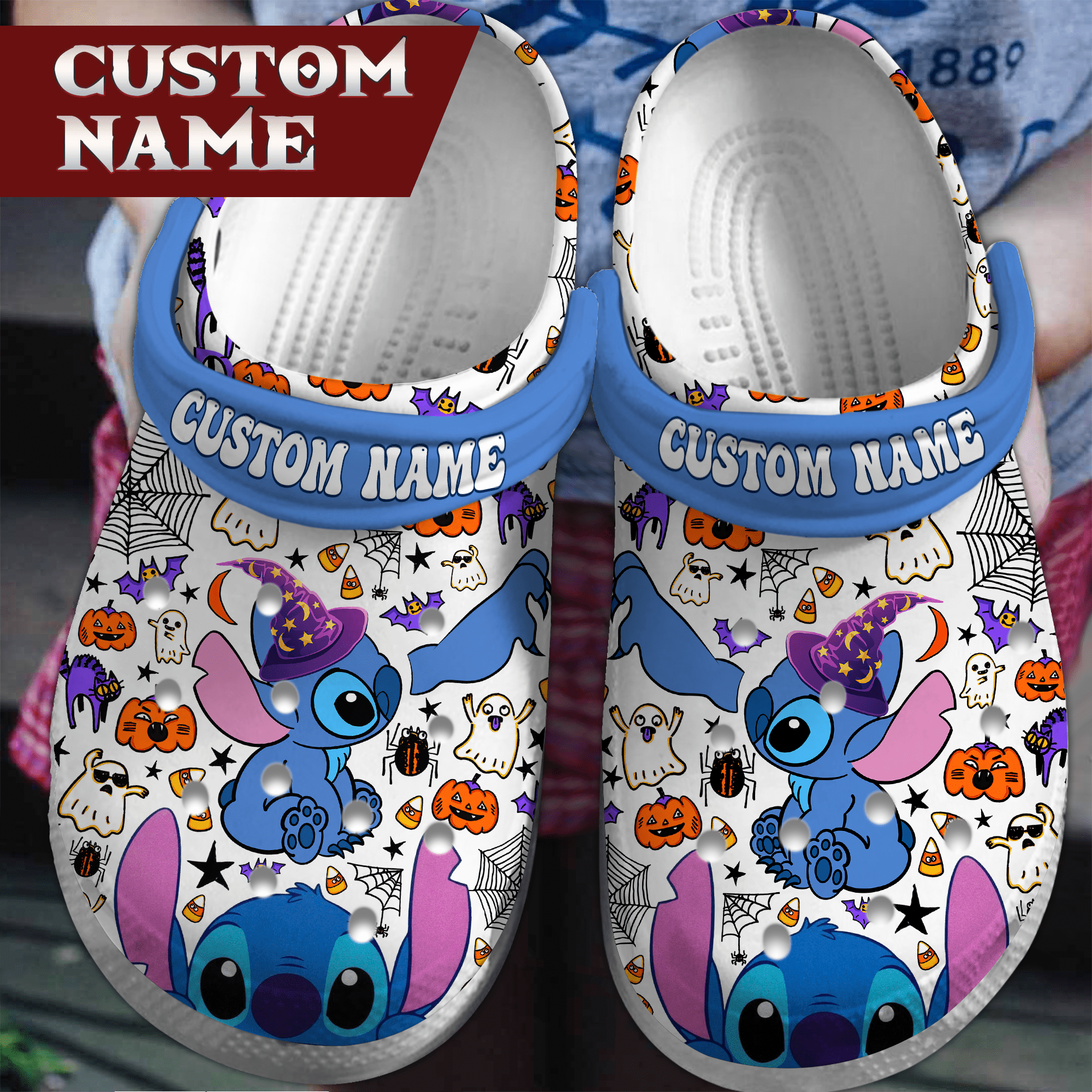 Footwearmerch Stitch Cartoon Crocs Crocband Clogs Shoes Comfortable For Men Women and Kids