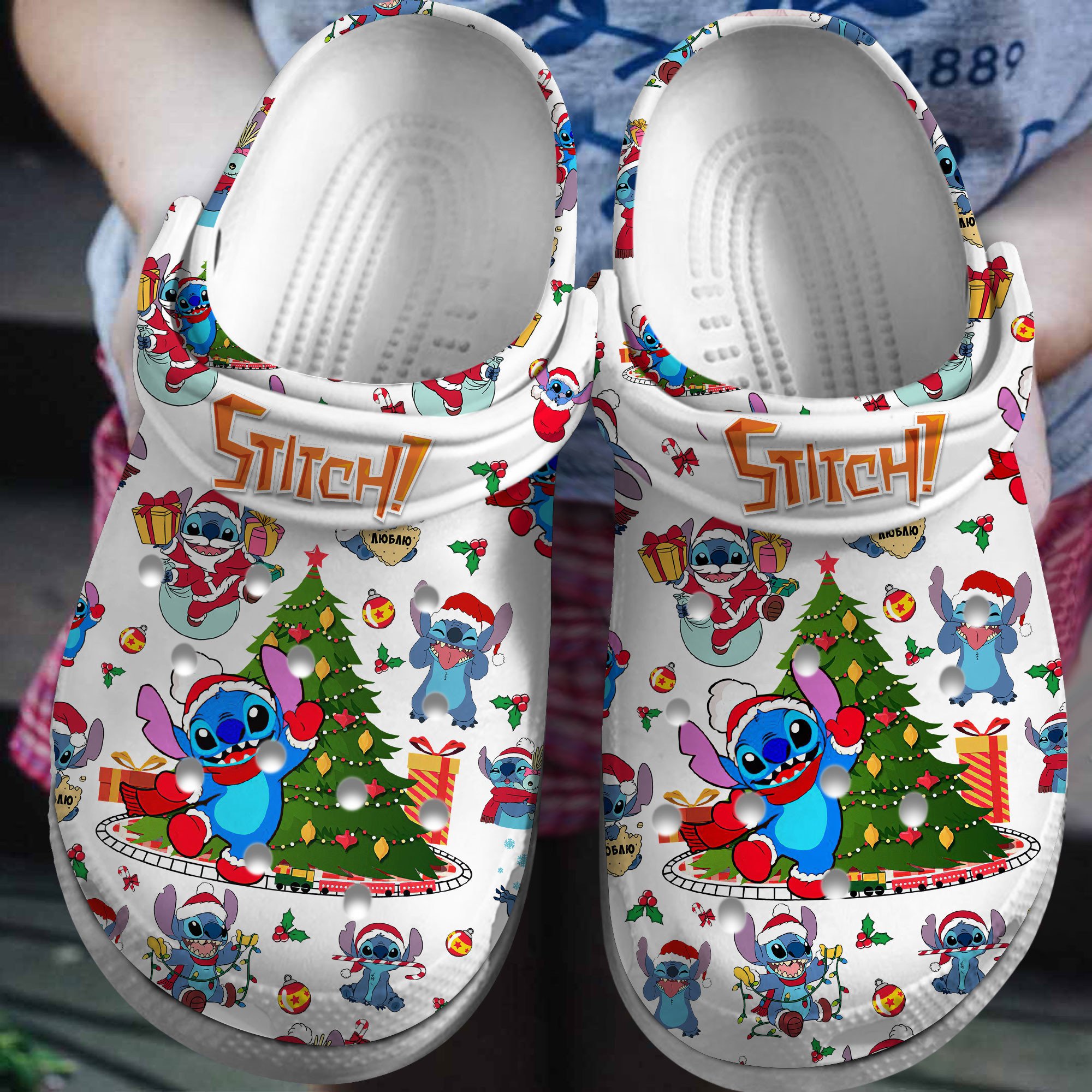 Footwearmerch Stitch Cartoon Crocs Crocband Clogs Shoes Comfortable For Men Women and Kids