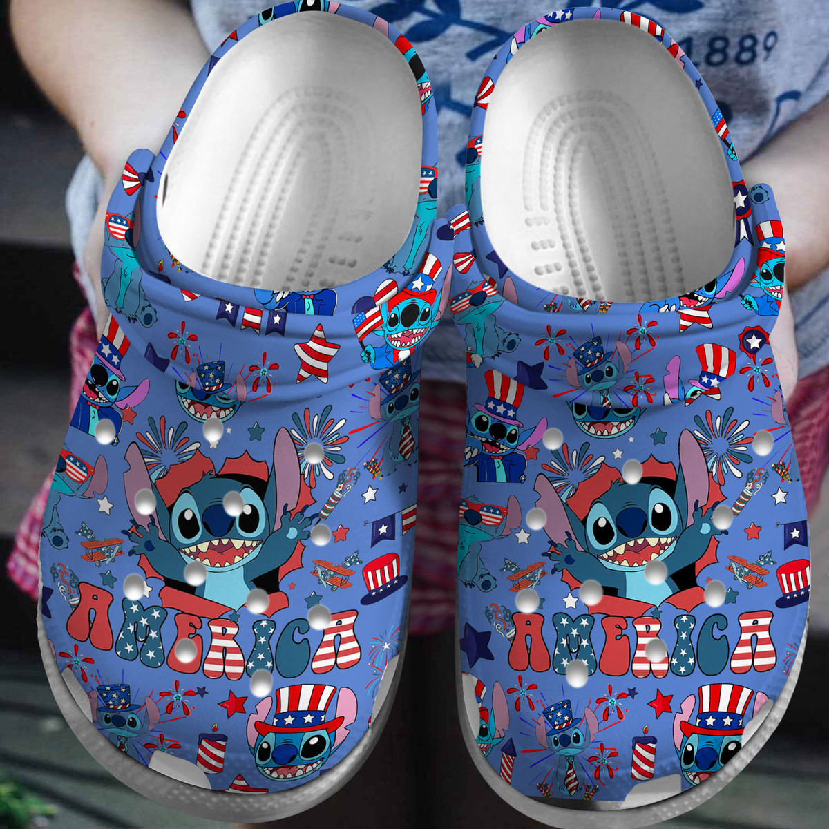 Footwearmerch Stitch Cartoon Crocs Crocband Clogs Shoes Comfortable For Men Women and Kids