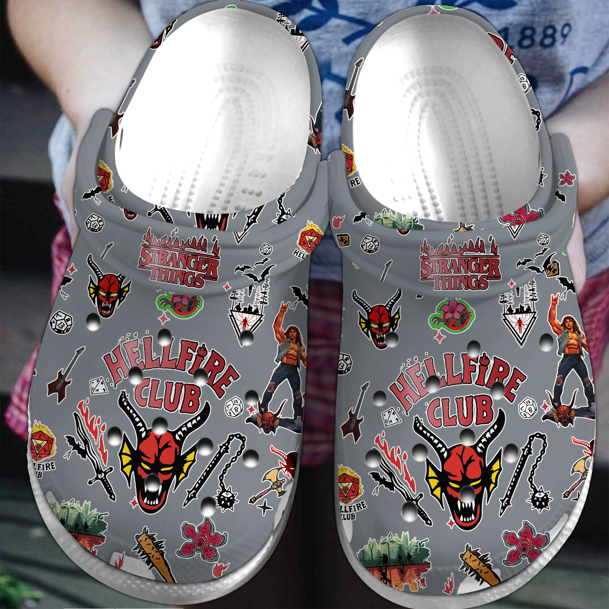 Footwearmerch Stranger Things TV Series Crocs Crocband Clogs Shoes Comfortable For Men Women and Kids