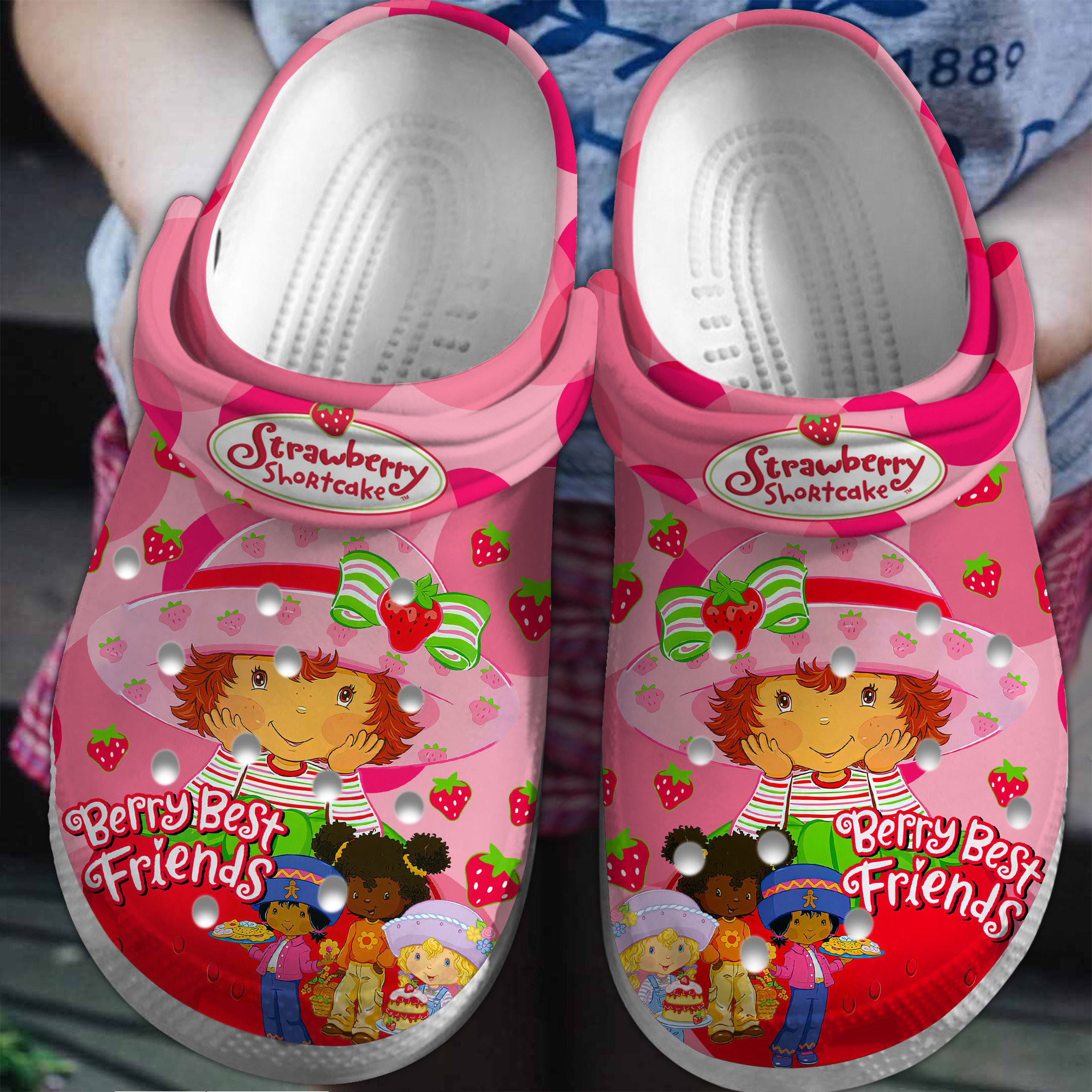 Footwearmerch Strawberry Shortcake Cartoon Crocs Crocband Clogs Shoes Comfortable For Men Women and Kids