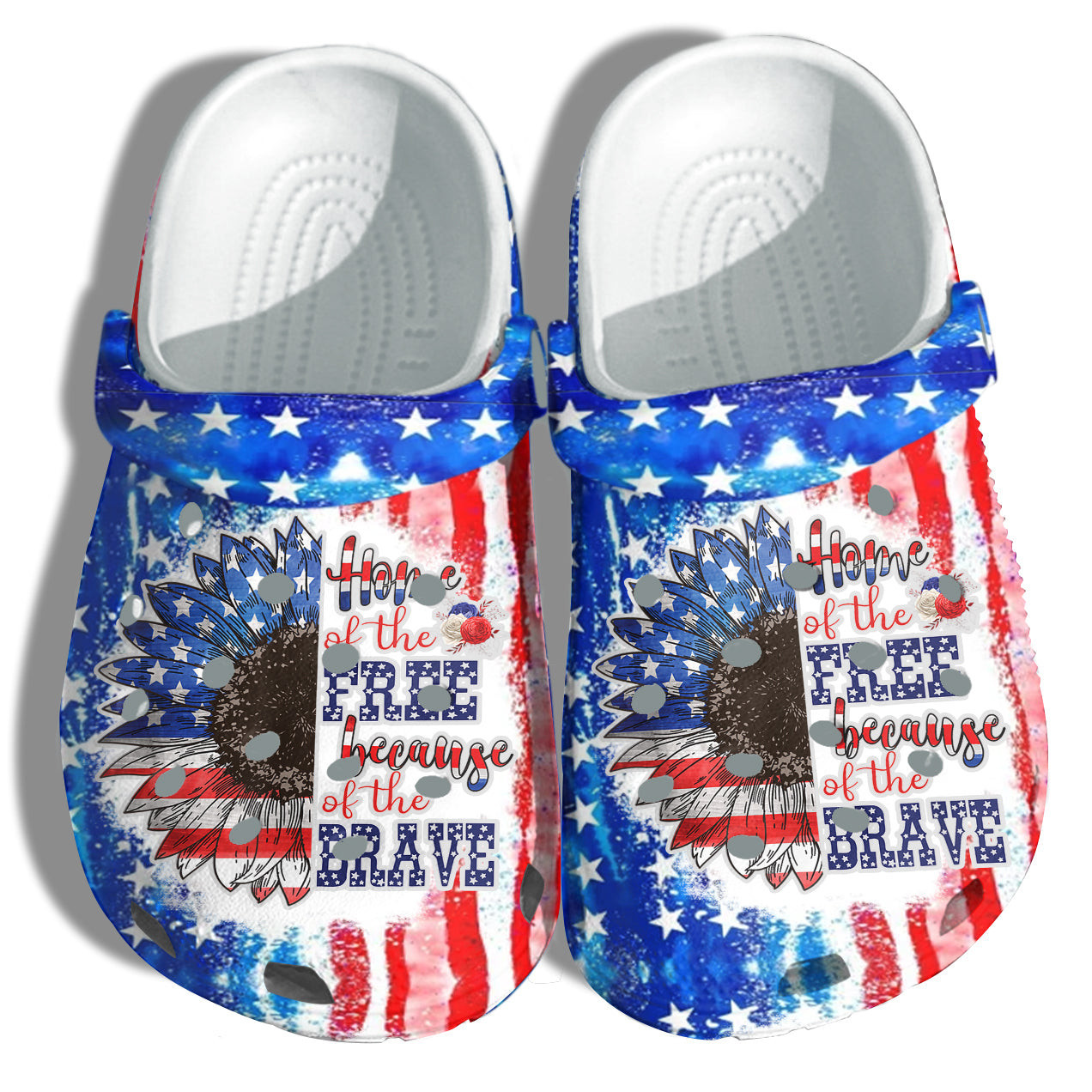 Footwearmerch Suhflower 4Th Of July Shoes Gift Women - Home Of The Free Because Of The Brave Twinkle America Flag Shoes Birthday Gift