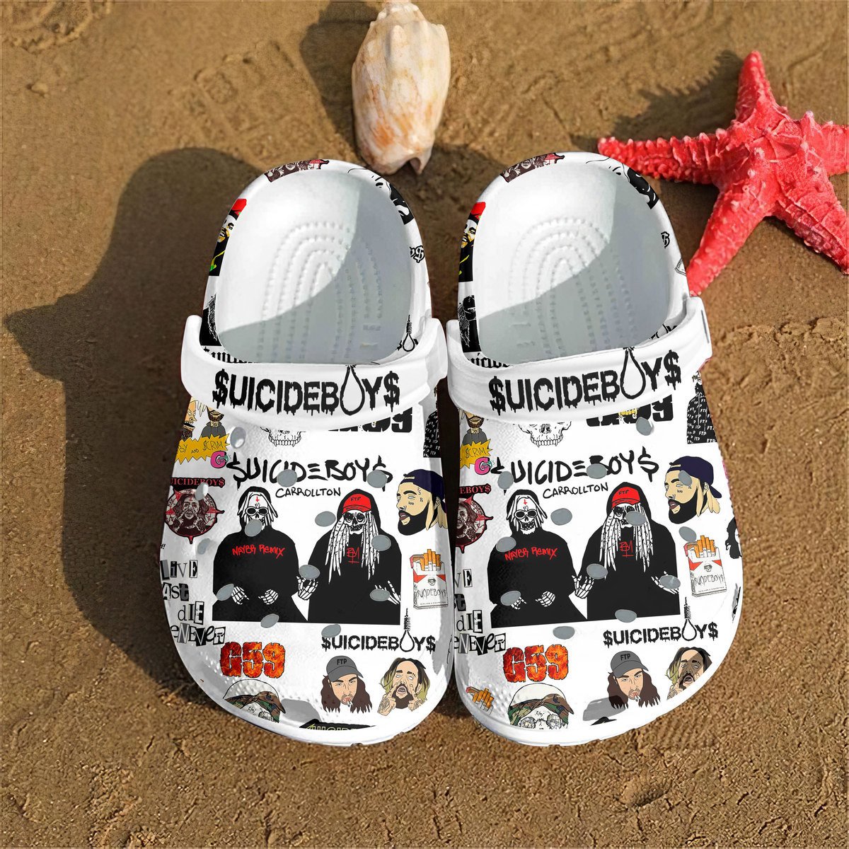 Footwearmerch Suicideboys Music Crocs Crocband Clogs Shoes Comfortable For Men Women and Kids