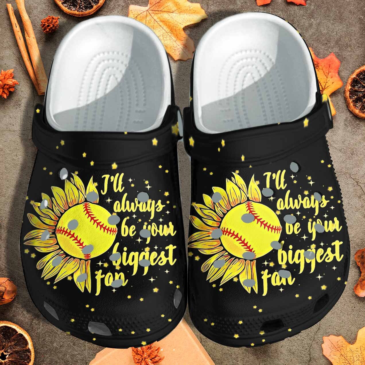 Footwearmerch Sunflower Baseball Ball Mom Love Son Custom Shoes - Ill Always Be Your Biggest Fan Beach Shoes Birthday Gift For Daughter Mother