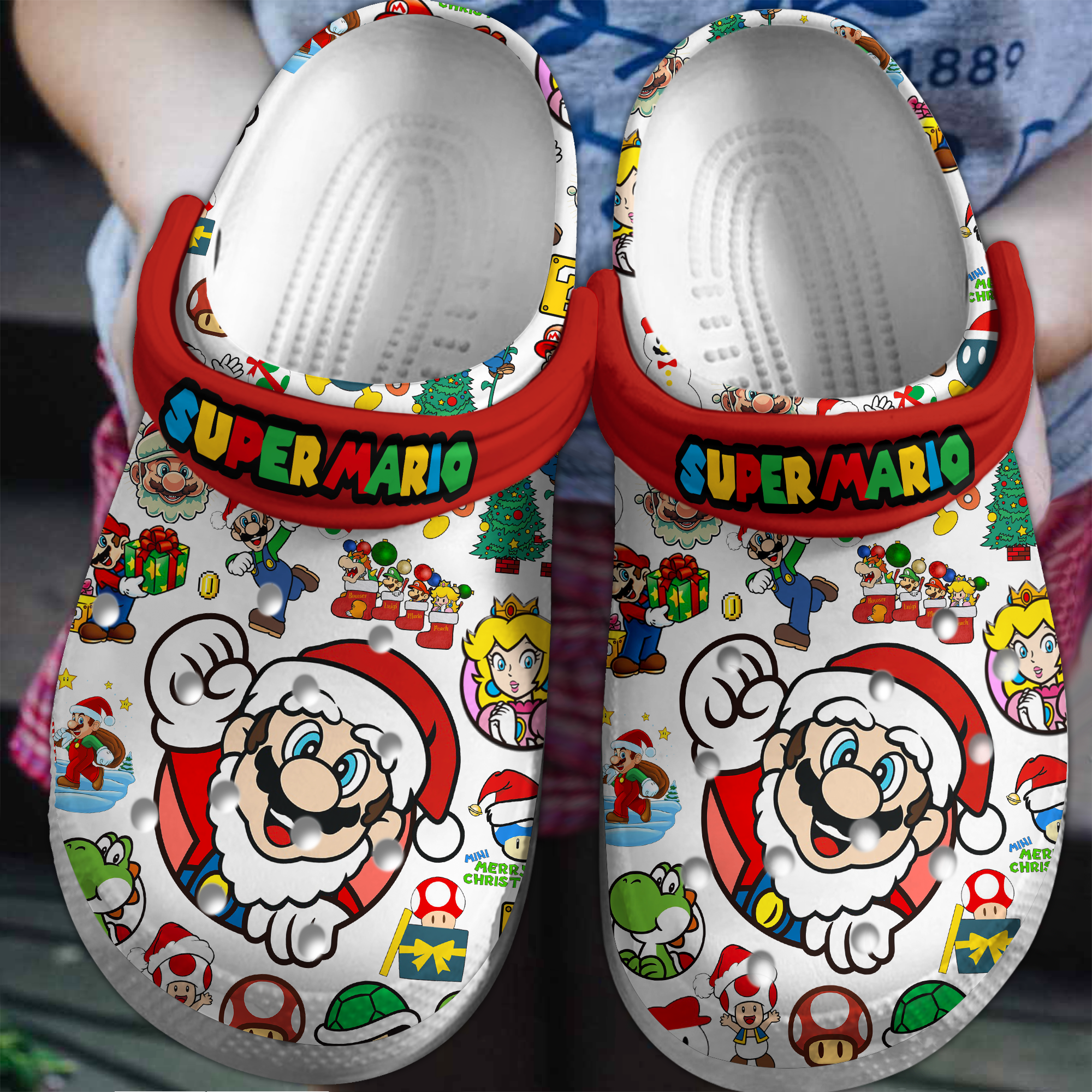 Footwearmerch Super Mario Game Crocs Crocband Clogs Shoes Comfortable For Men Women and Kids