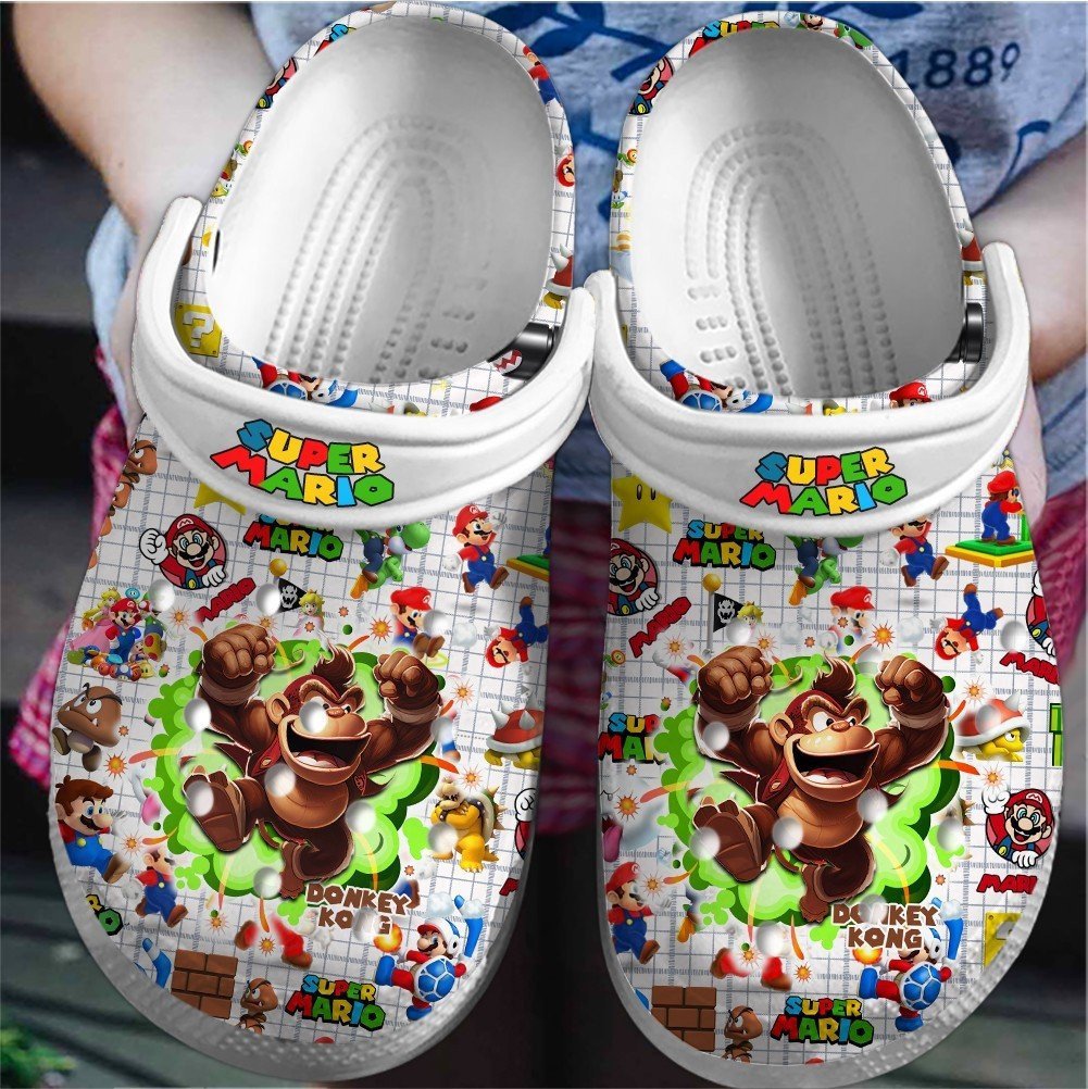 Footwearmerch Super Mario Game Movie Crocs Crocband Clogs Shoes Comfortable For Men Women and Kids