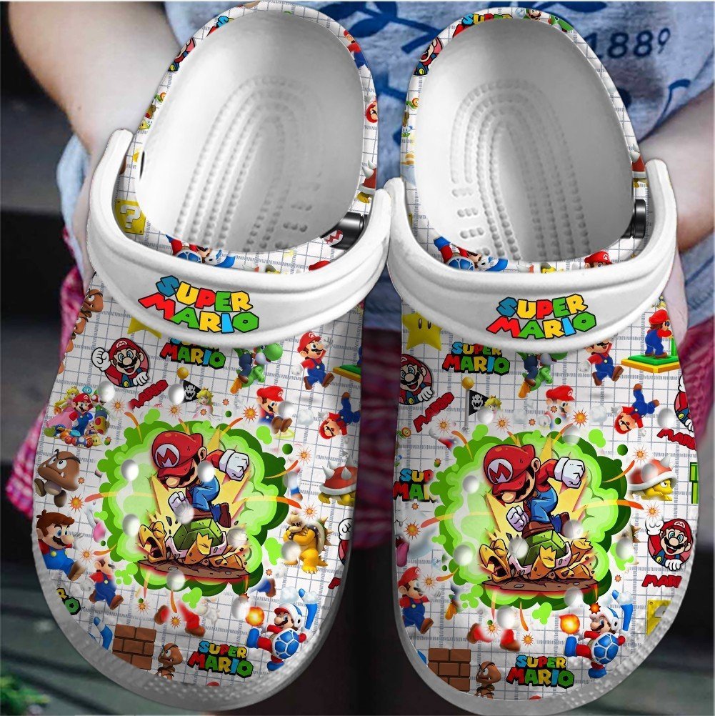 Footwearmerch Super Mario Game Movie Crocs Crocband Clogs Shoes Comfortable For Men Women and Kids