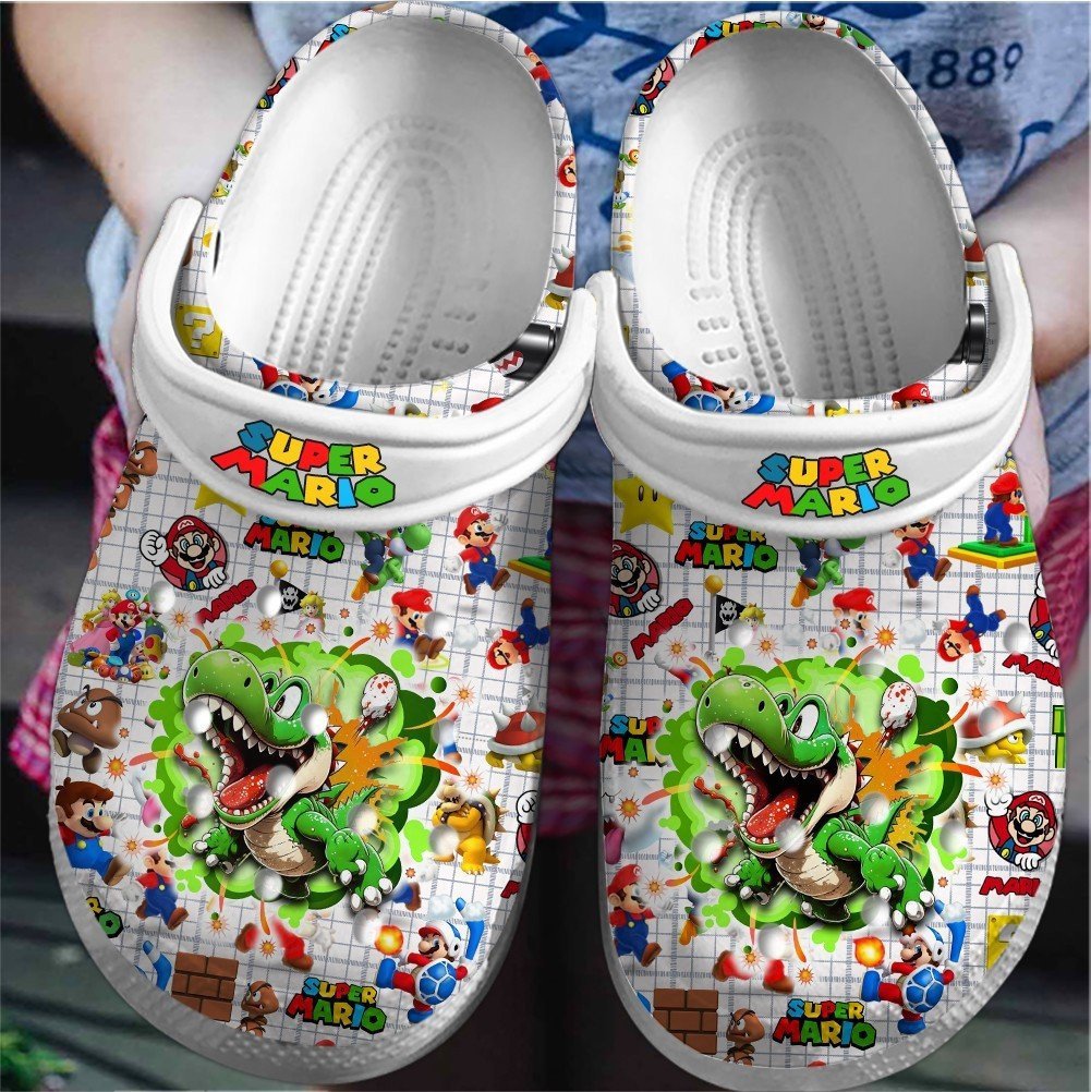 Footwearmerch Super Mario Game Movie Crocs Crocband Clogs Shoes Comfortable For Men Women and Kids