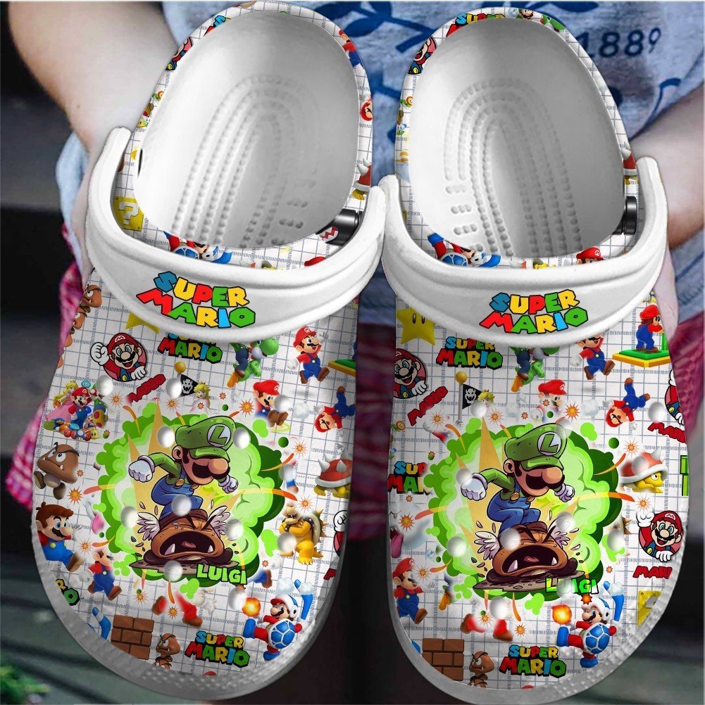 Footwearmerch Super Mario Game Movie Crocs Crocband Clogs Shoes Comfortable For Men Women and Kids