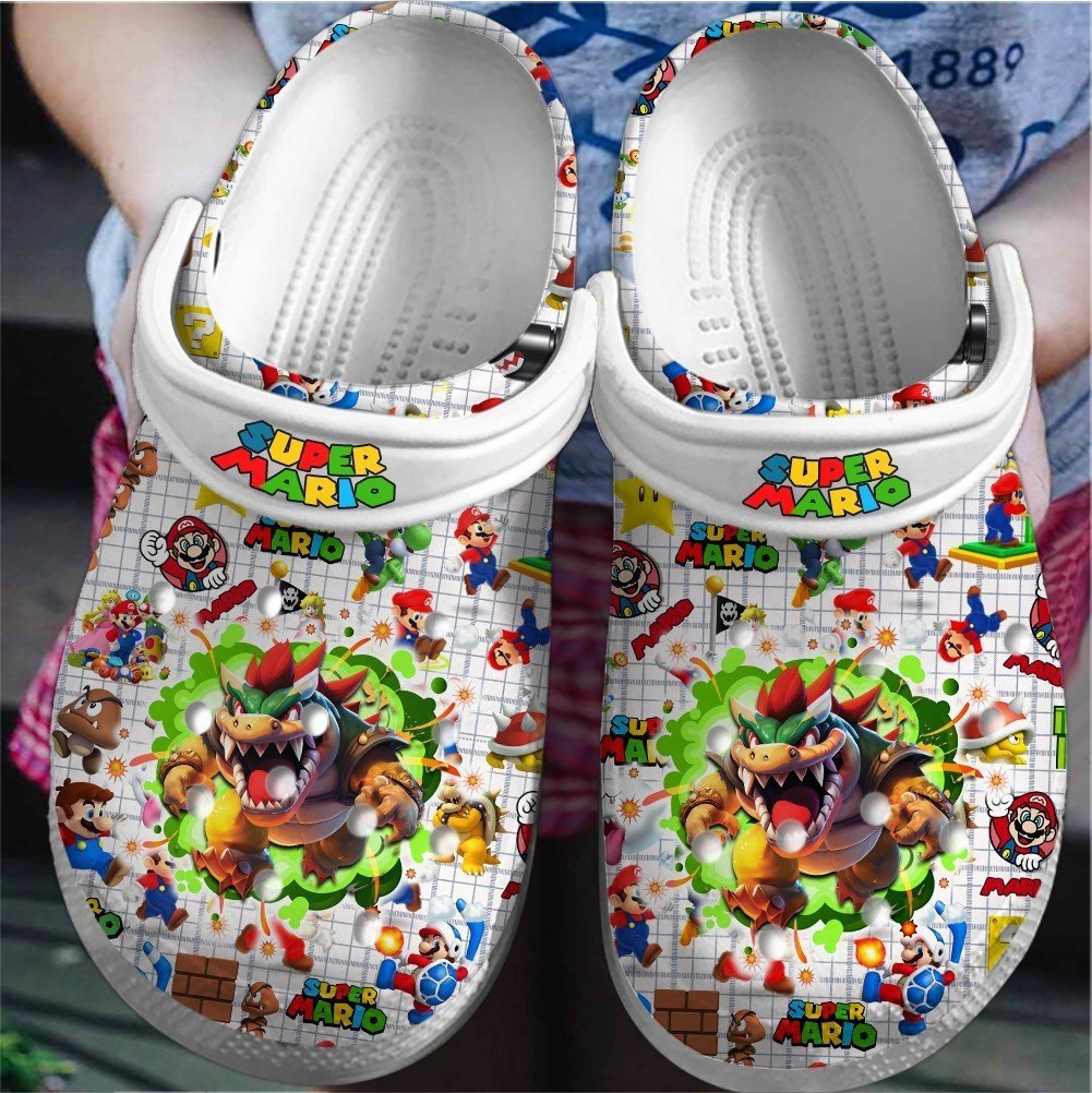 Footwearmerch Super Mario Game Movie Crocs Crocband Clogs Shoes Comfortable For Men Women and Kids