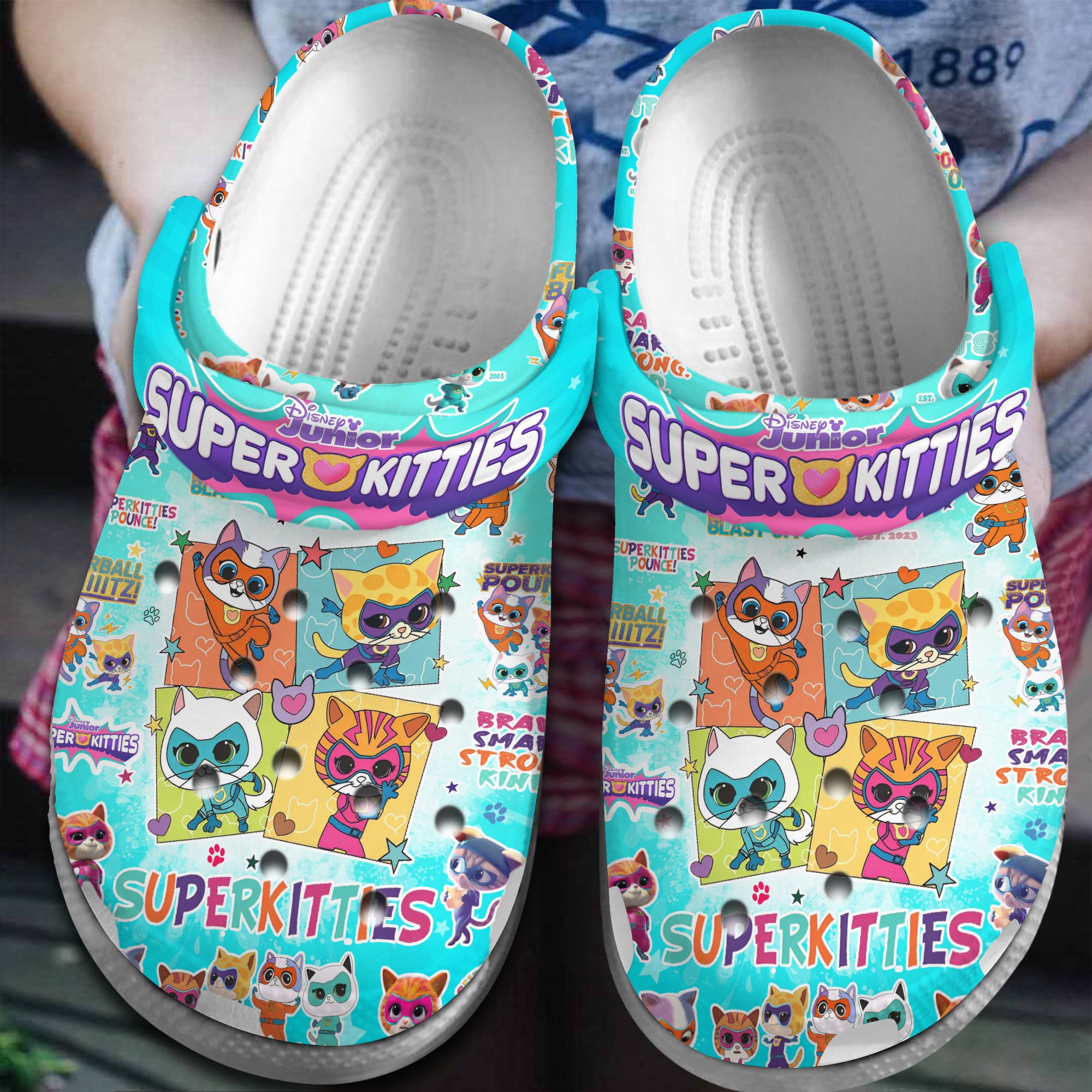 Footwearmerch SuperKitties Cartoon Crocs Crocband Clogs Shoes Comfortable For Men Women and Kids