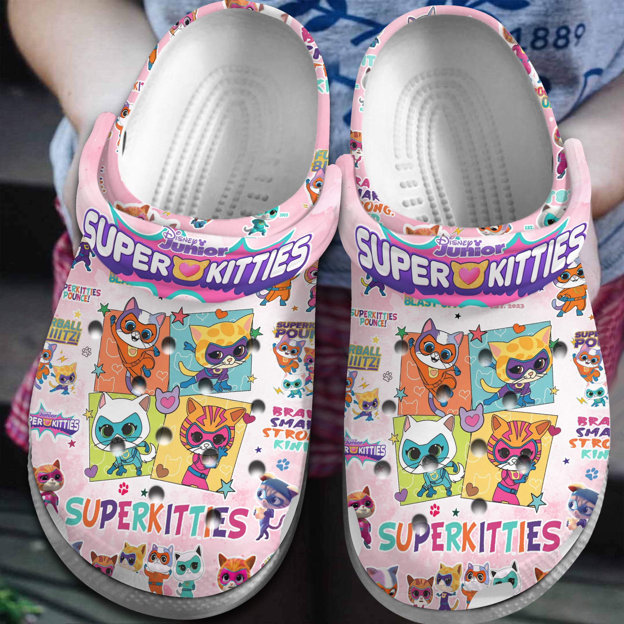 Footwearmerch SuperKitties Cartoon Crocs Crocband Clogs Shoes Comfortable For Men Women and Kids