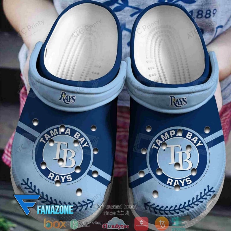 Footwearmerch Tampa Bay Rays Light Blue MLB Sport Crocs Clogs Crocband Shoes Comfortable For Men Women and Kids
