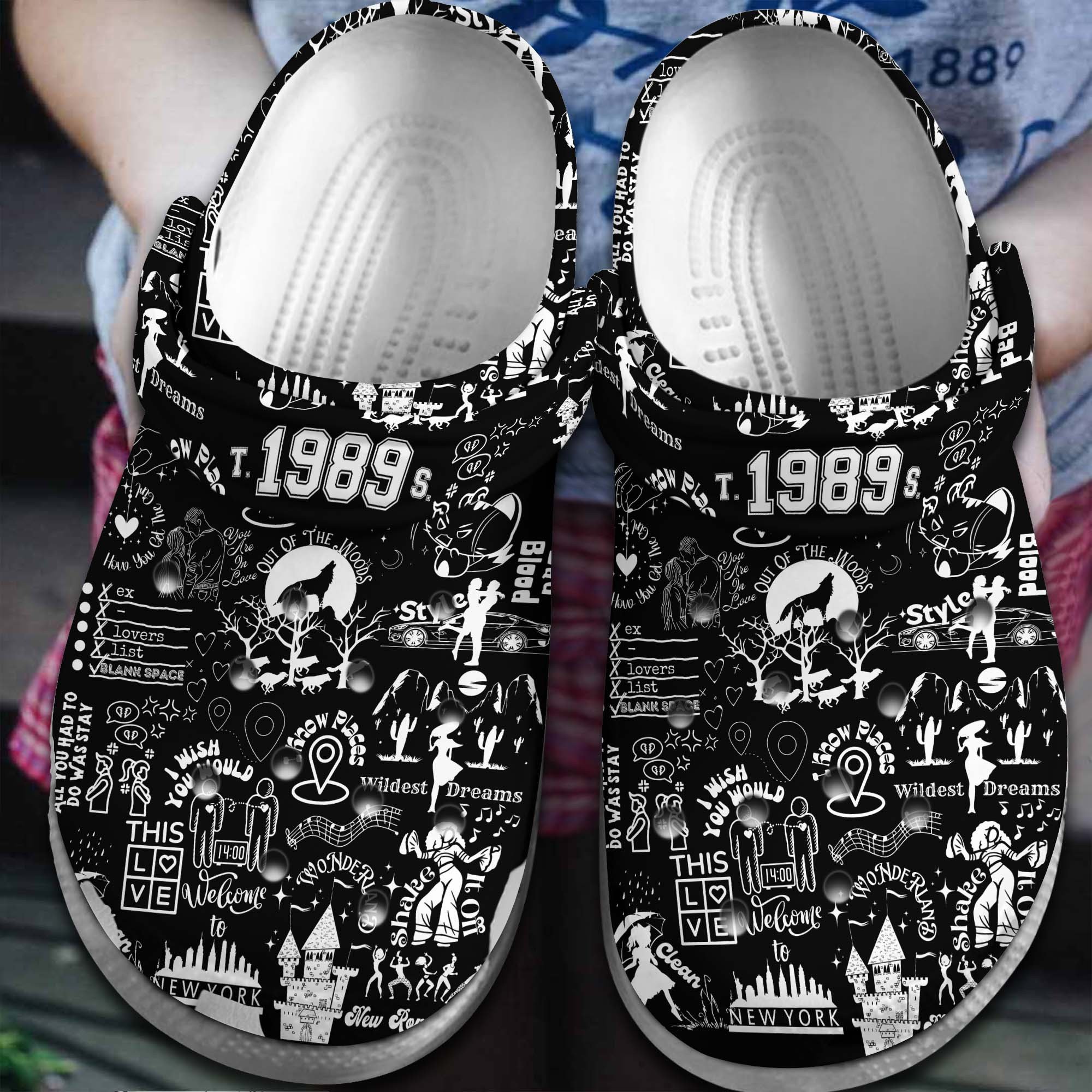 Footwearmerch Taylor Swift Music 1989 Crocs Crocband Clogs Shoes Comfortable For Men Women and Kids
