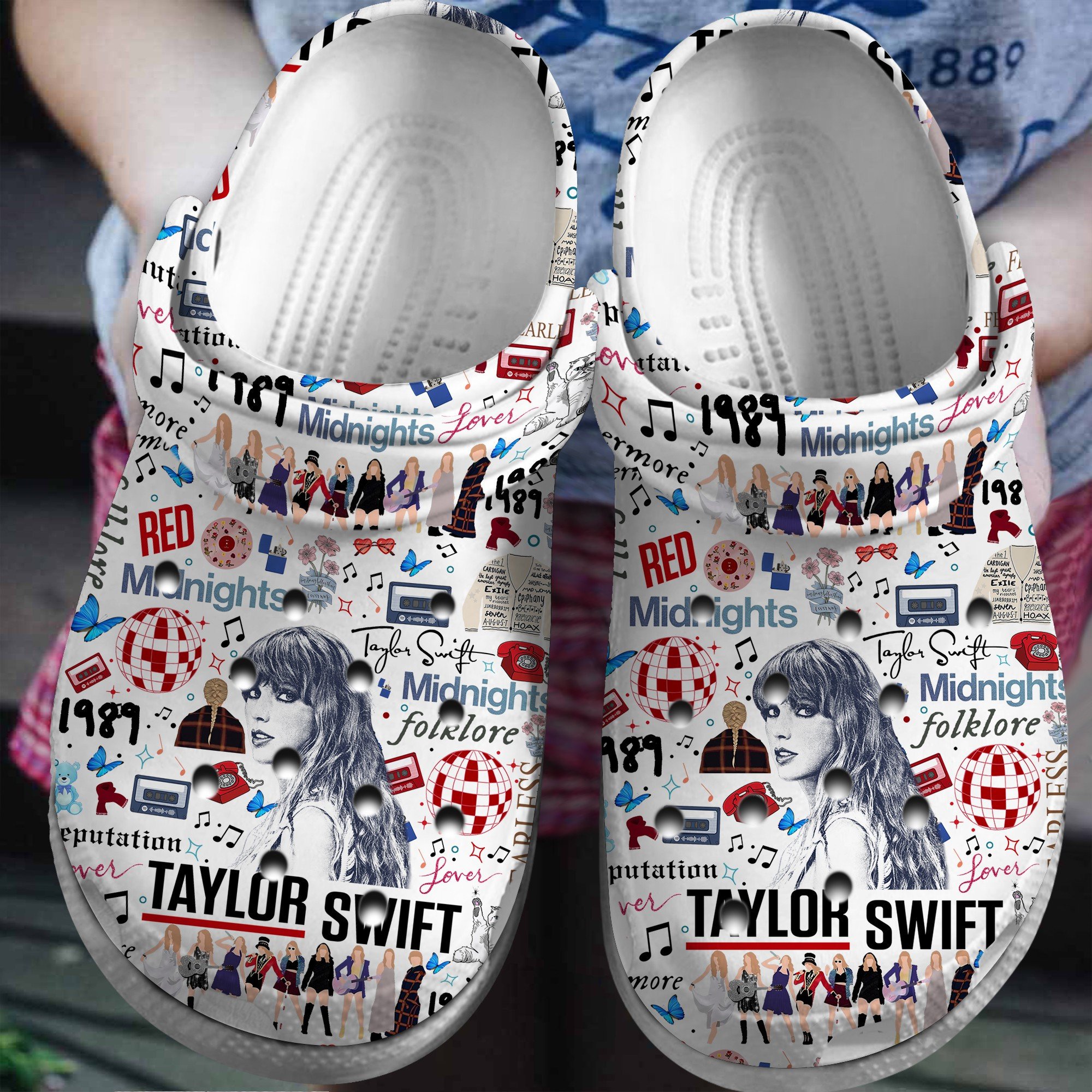 Footwearmerch Taylor Swift Music Crocs Crocband Clogs Shoes Comfortable For Men Women and Kids