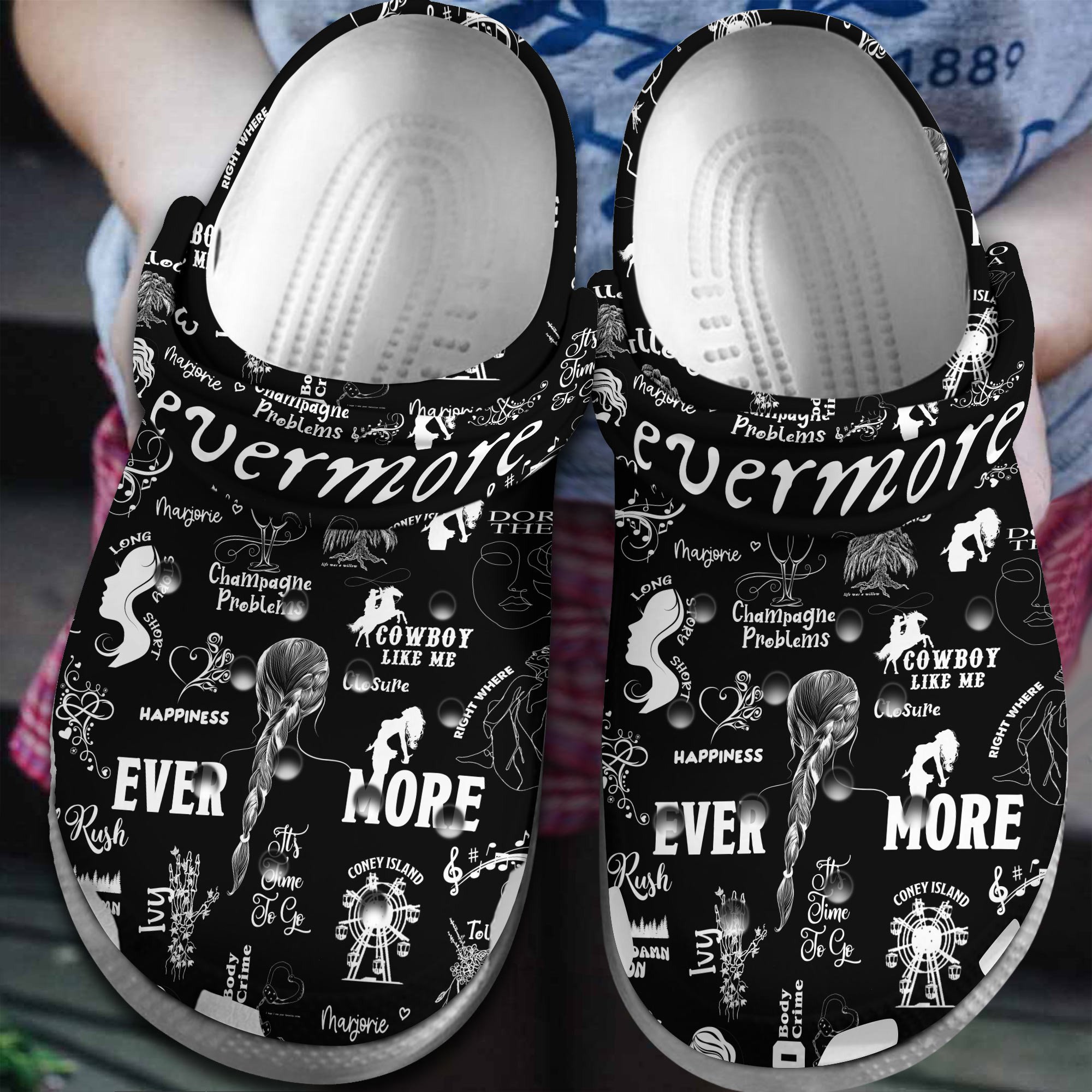 Footwearmerch Taylor Swift Music evermore Crocs Crocband Clogs Shoes Comfortable For Men Women and Kids