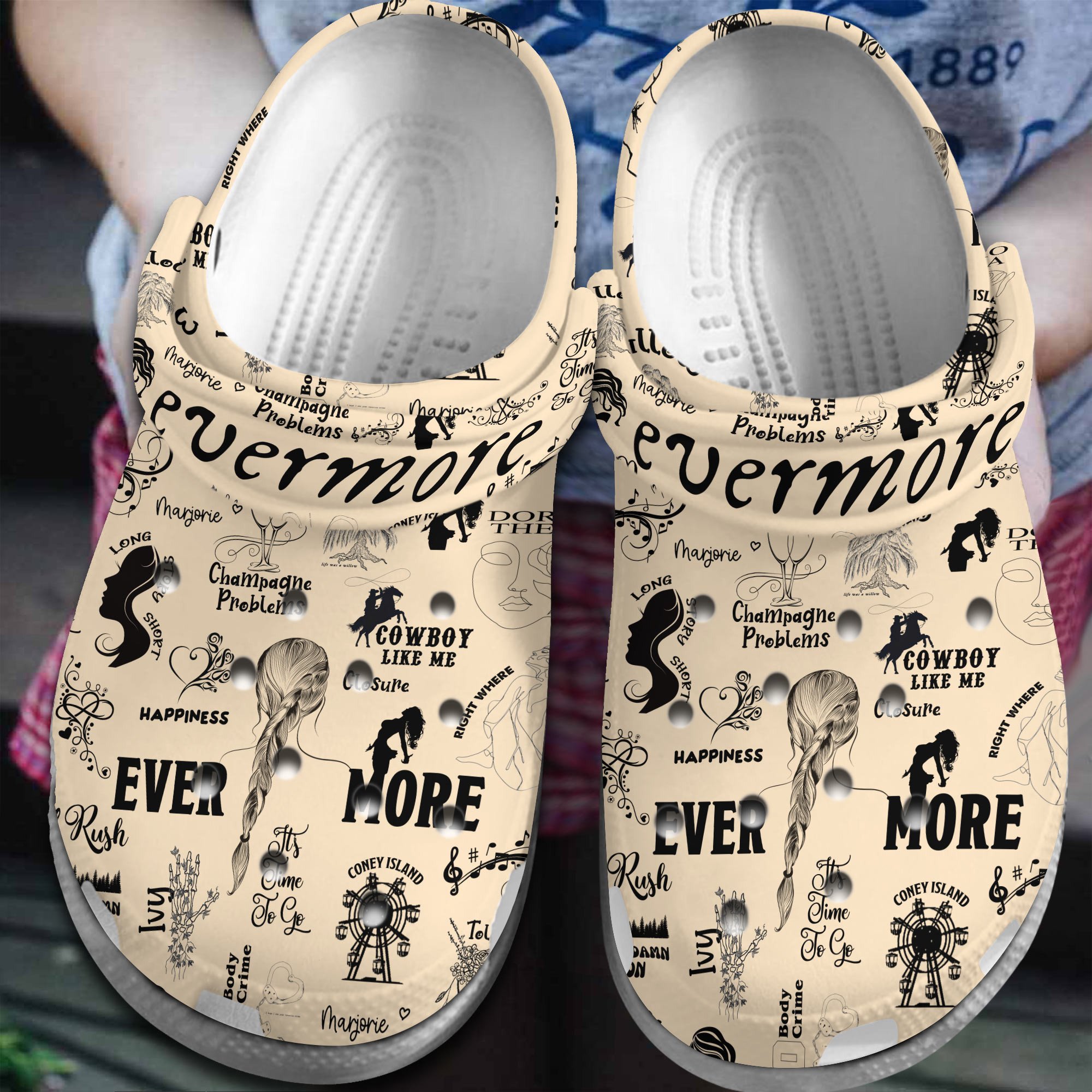 Footwearmerch Taylor Swift Music evermore Crocs Crocband Clogs Shoes Comfortable For Men Women and Kids