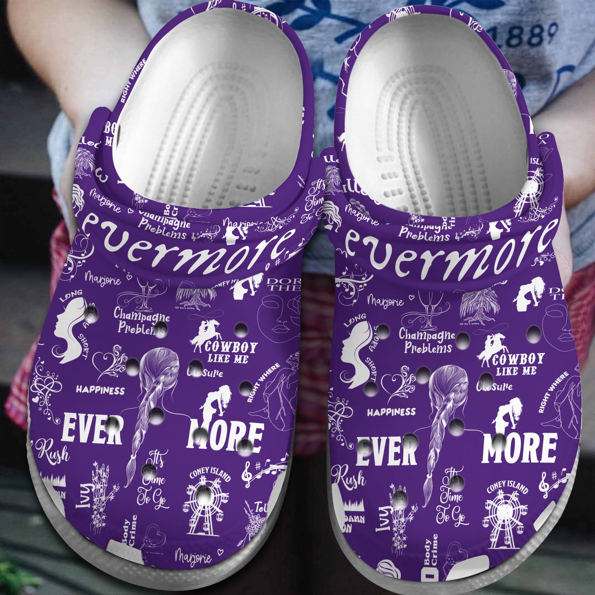 Footwearmerch Taylor Swift Music evermore Crocs Crocband Clogs Shoes Comfortable For Men Women and Kids