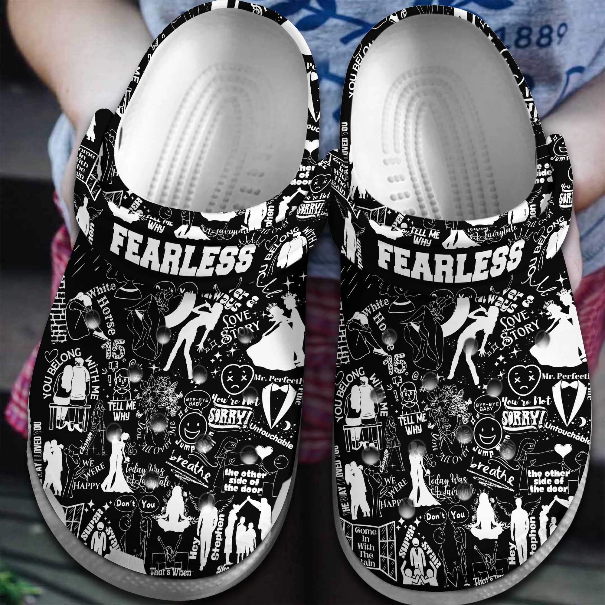Footwearmerch Taylor Swift Music fearless Crocs Crocband Clogs Shoes Comfortable For Men Women and Kids