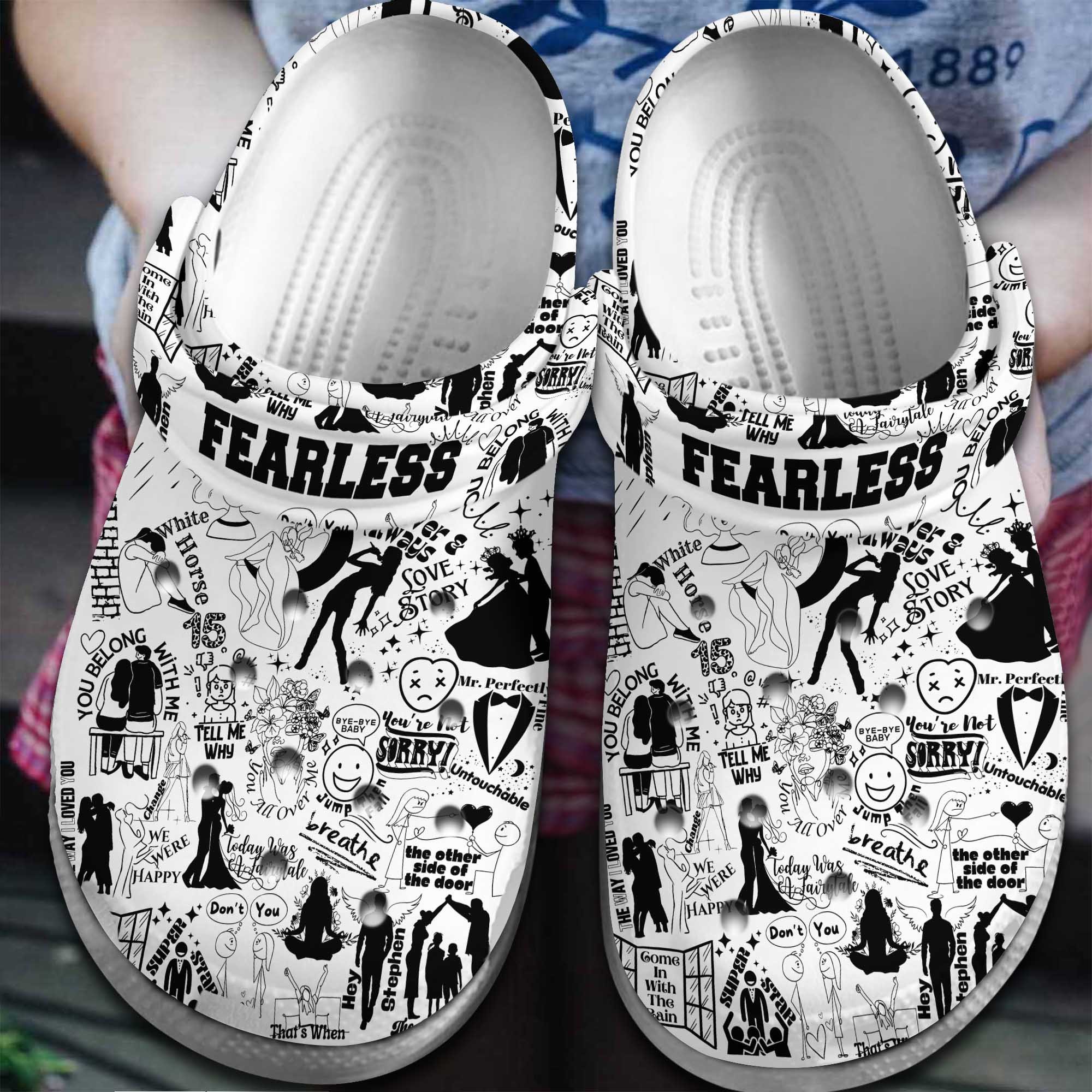 Footwearmerch Taylor Swift Music fearless Crocs Crocband Clogs Shoes Comfortable For Men Women and Kids