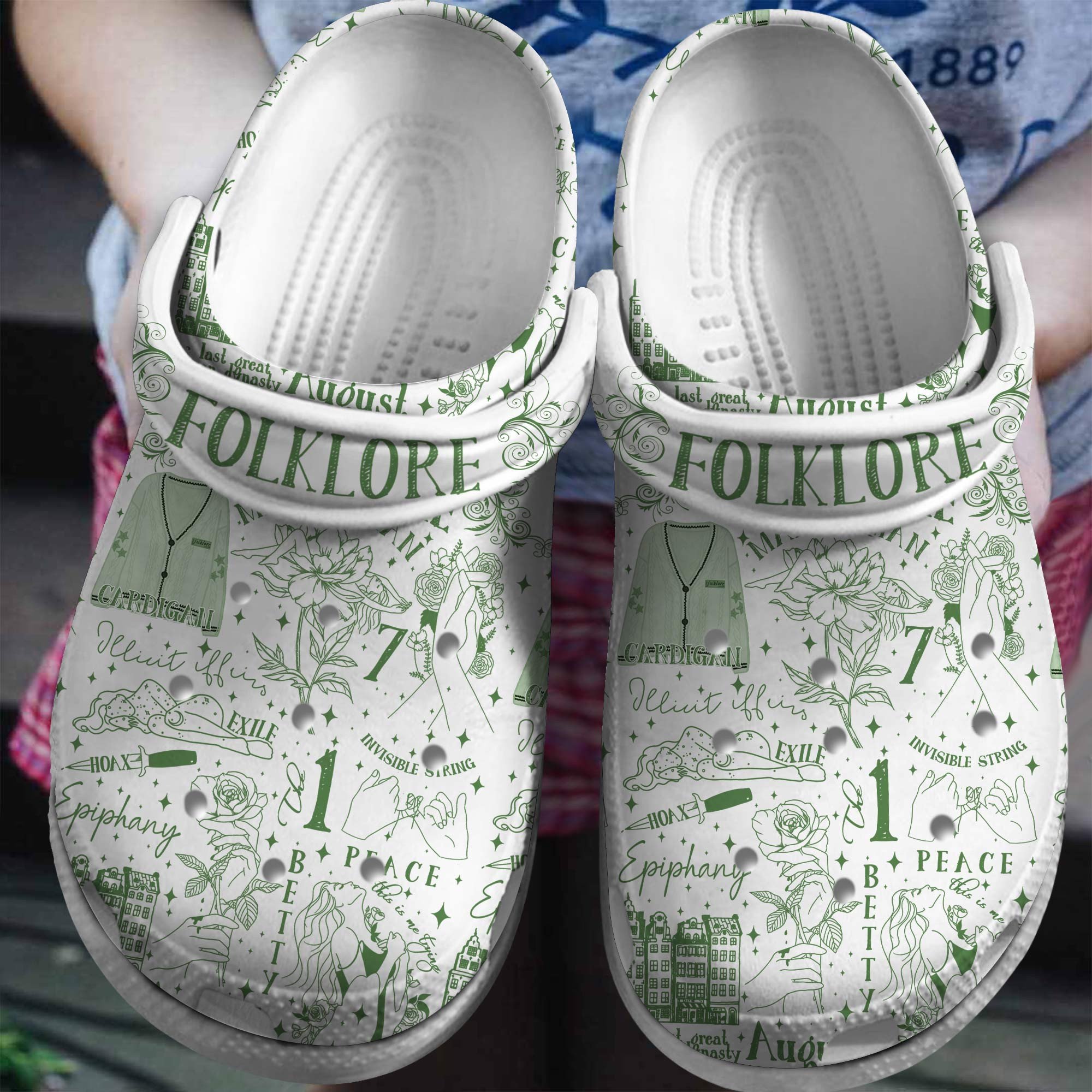 Footwearmerch Taylor Swift Music folklore Crocs Crocband Clogs Shoes Comfortable For Men Women and Kids