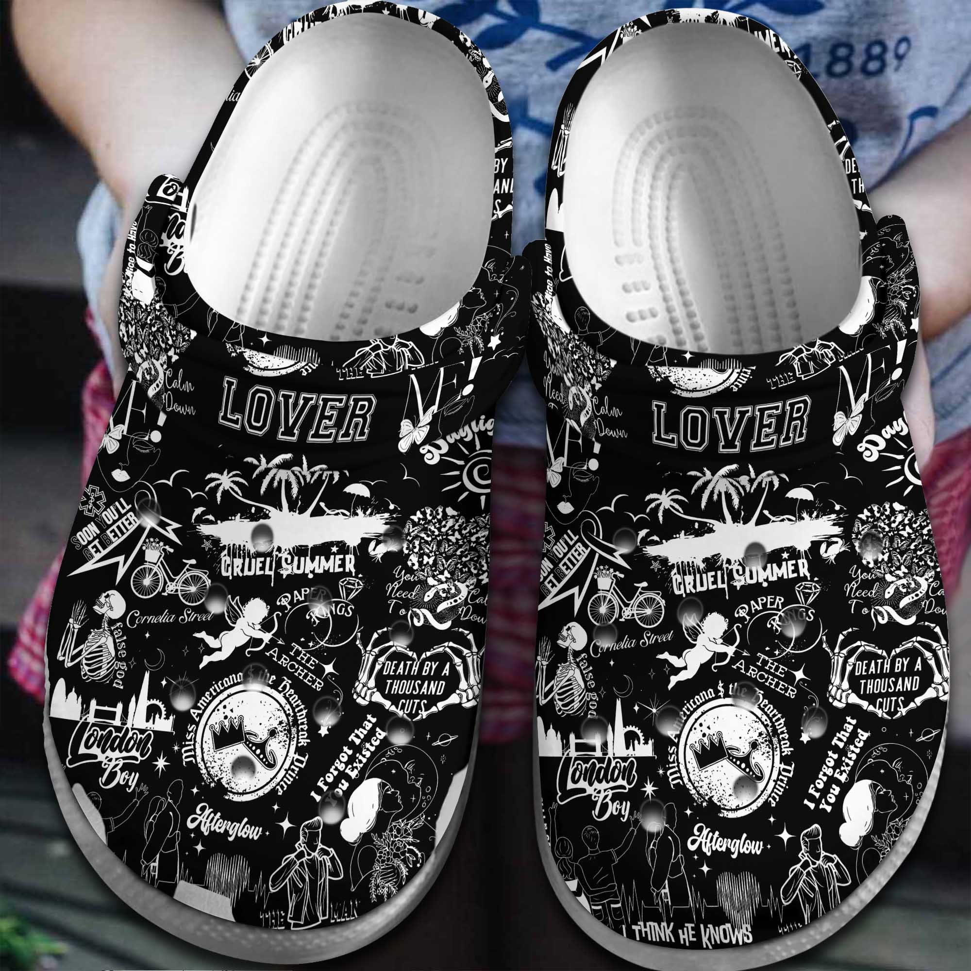 Footwearmerch Taylor Swift Music lover Crocs Crocband Clogs Shoes Comfortable For Men Women and Kids