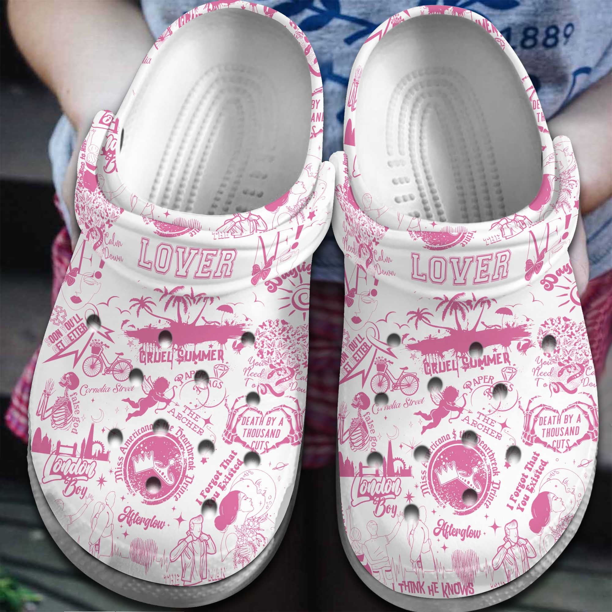 Footwearmerch Taylor Swift Music lover Crocs Crocband Clogs Shoes Comfortable For Men Women and Kids