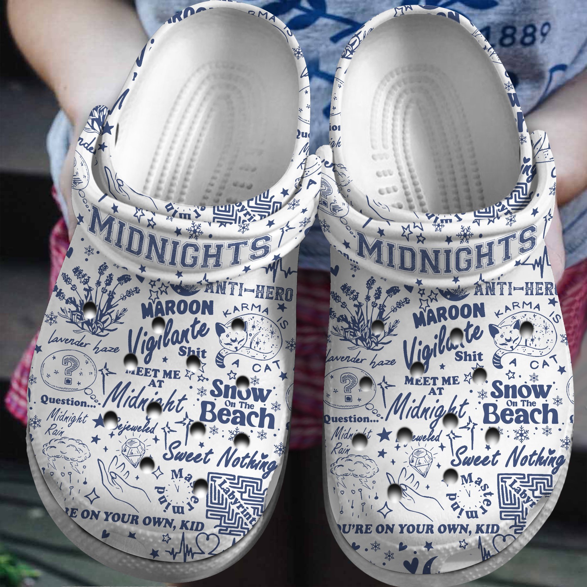 Footwearmerch Taylor Swift Music midnight Crocs Crocband Clogs Shoes Comfortable For Men Women and Kids