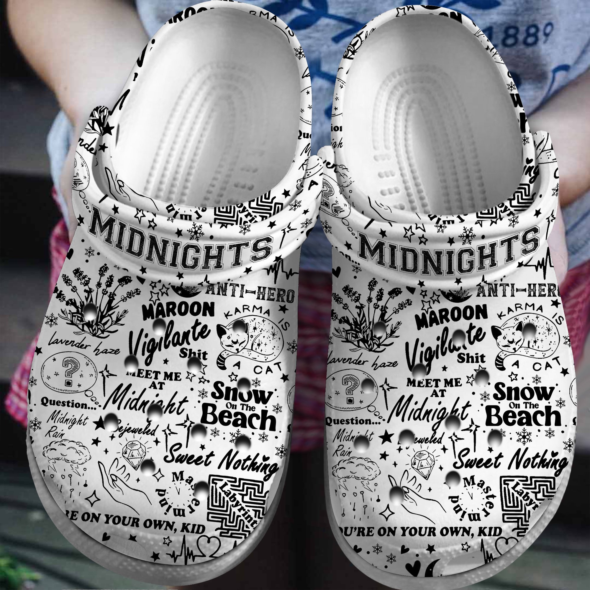 Footwearmerch Taylor Swift Music midnight Crocs Crocband Clogs Shoes Comfortable For Men Women and Kids