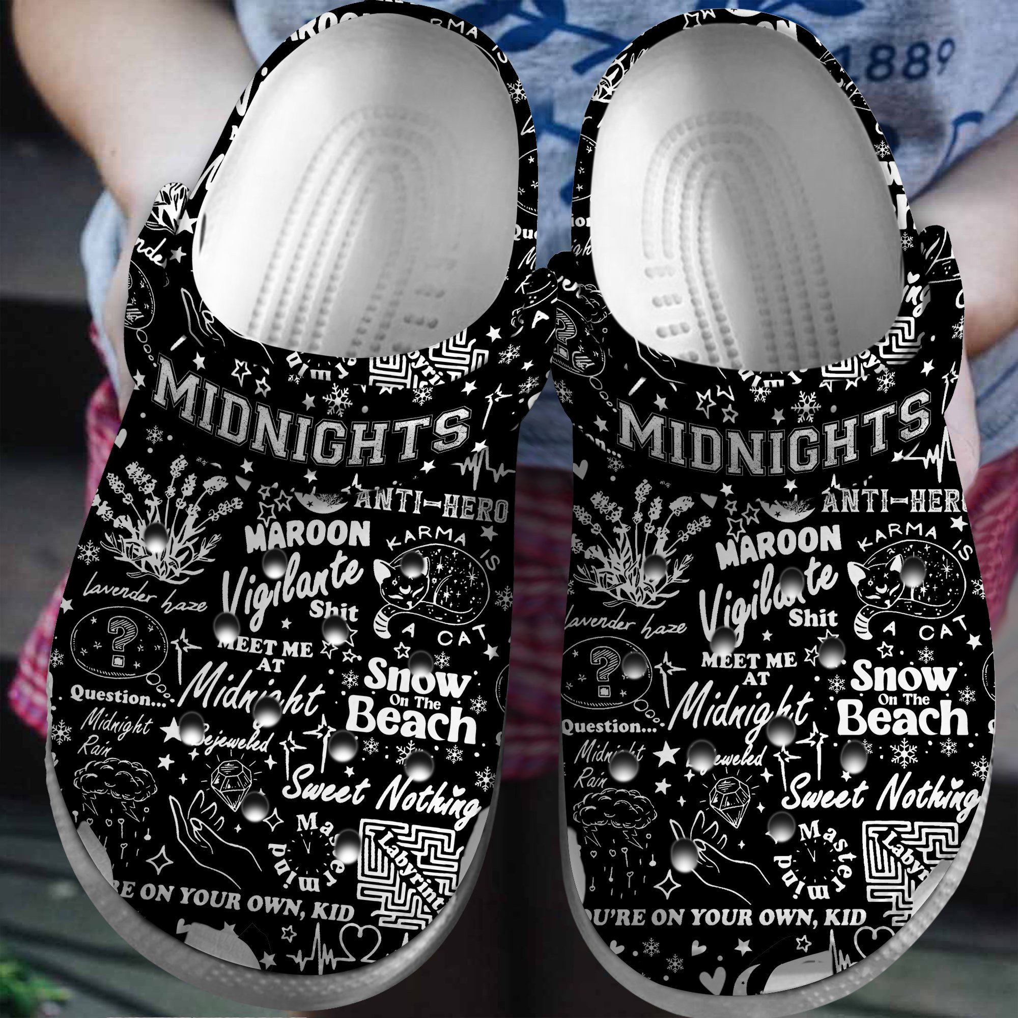 Footwearmerch Taylor Swift Music midnight Crocs Crocband Clogs Shoes Comfortable For Men Women and Kids