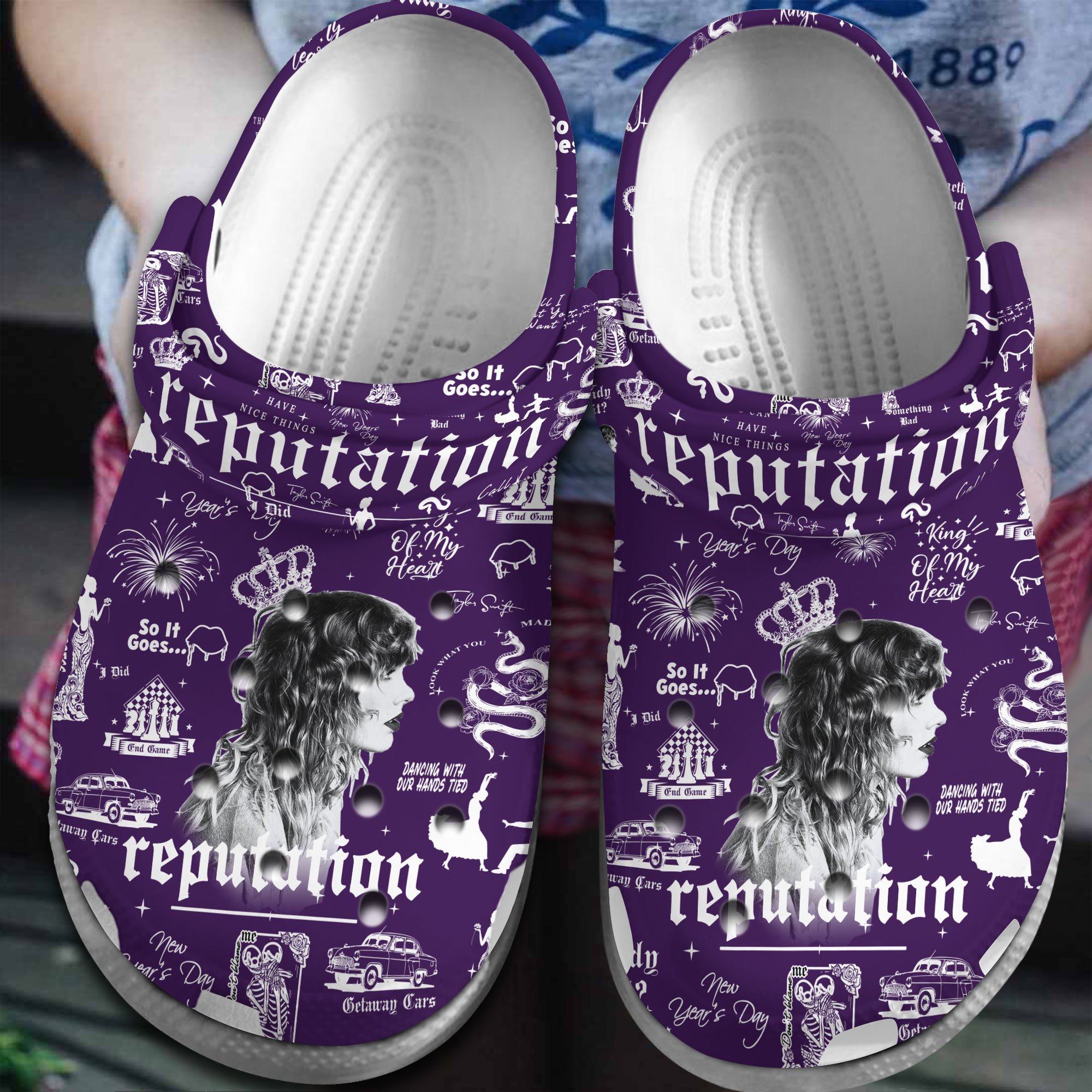 Footwearmerch Taylor Swift Music reputation Crocs Crocband Clogs Shoes Comfortable For Men Women and Kids