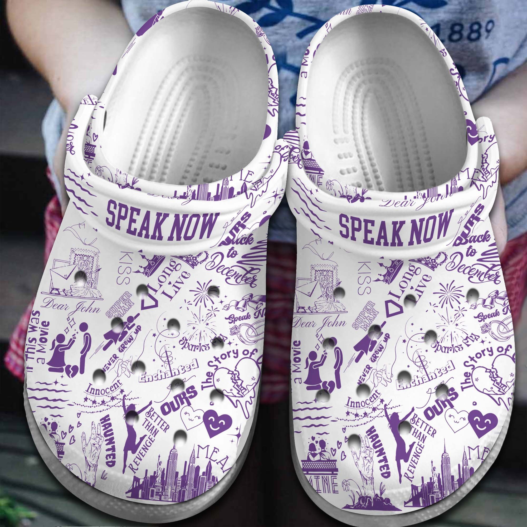 Footwearmerch Taylor Swift Music speak now Crocs Crocband Clogs Shoes Comfortable For Men Women and Kids
