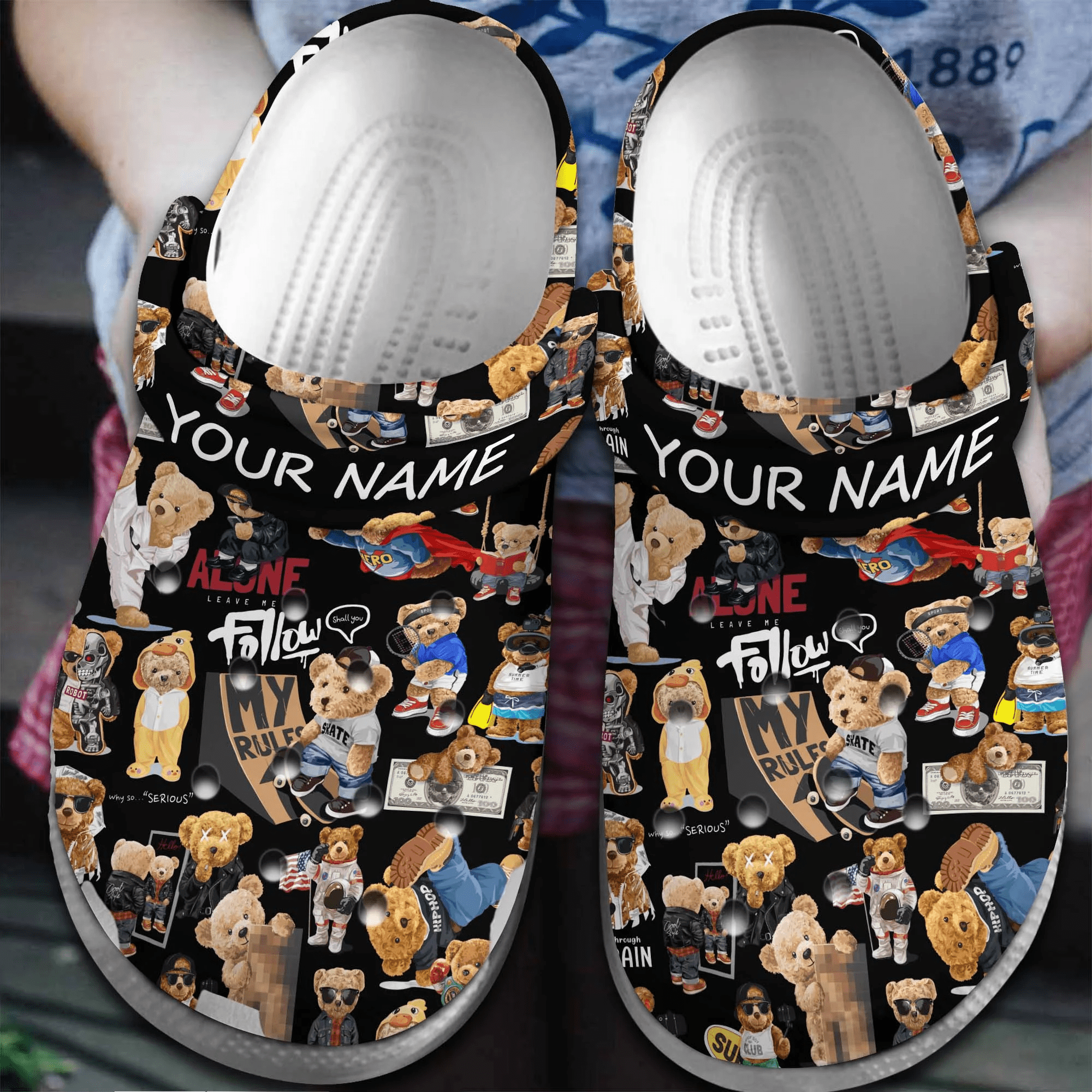 Footwearmerch Teddy Bear Movie Cartoon Crocs Crocband Clogs Shoes Comfortable For Men Women and Kids