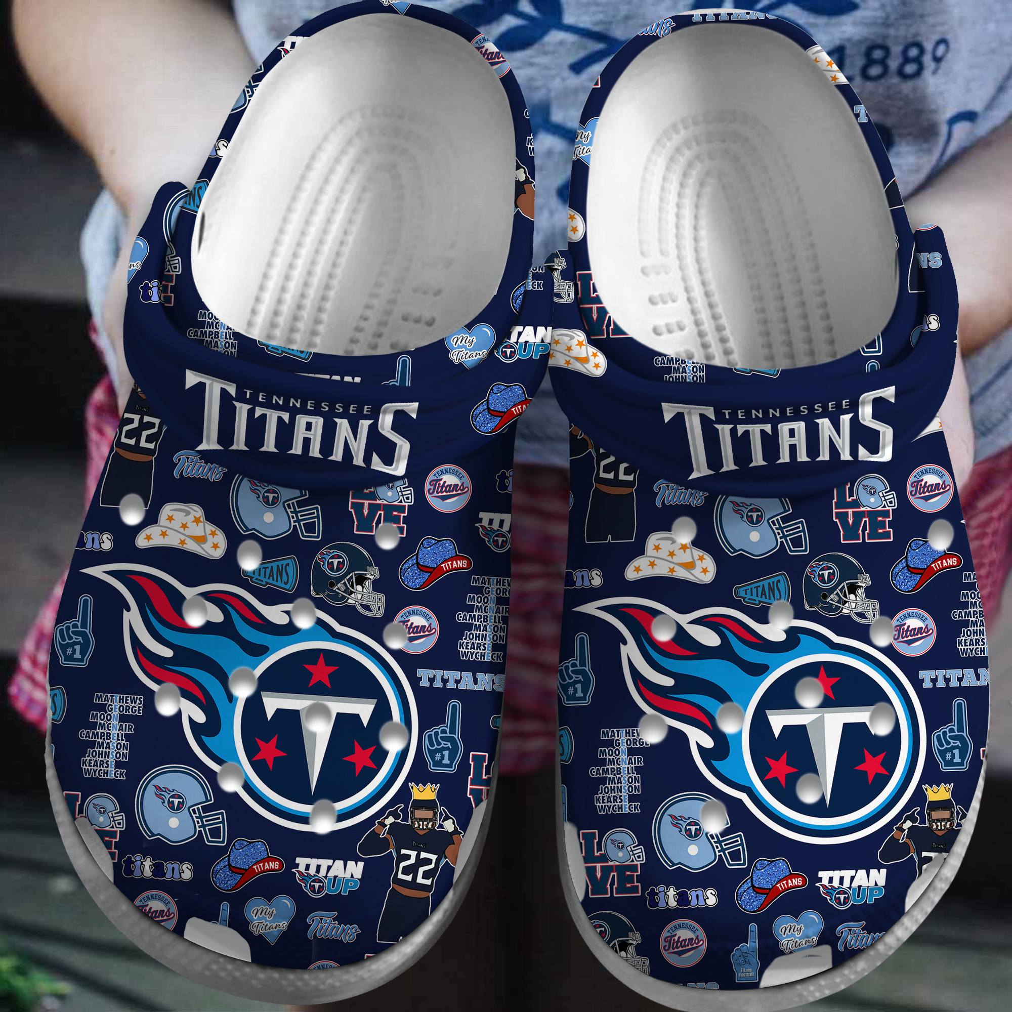 Footwearmerch Tennessee Titans NFL Sport Crocs Crocband Clogs Shoes Comfortable For Men Women and Kids