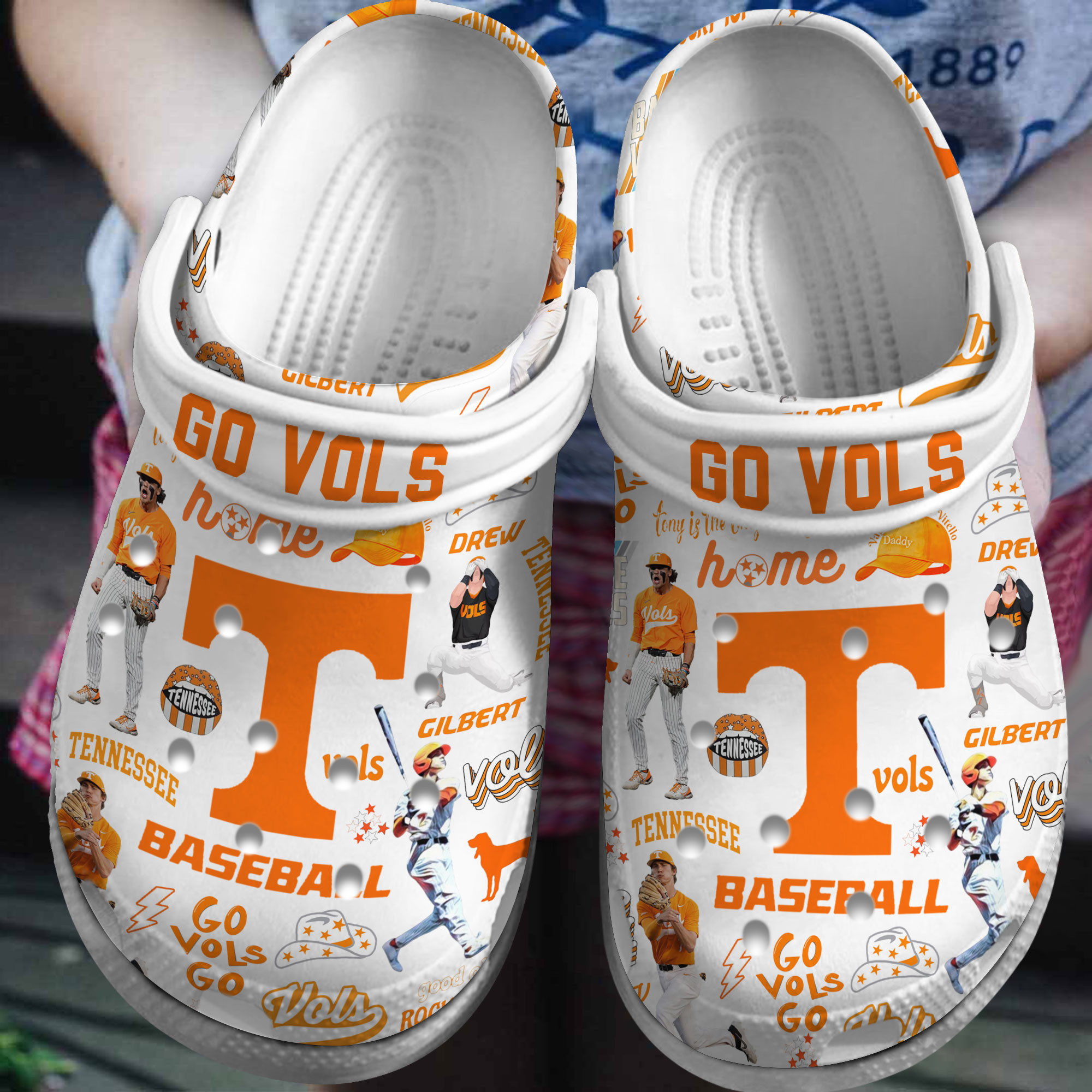 Footwearmerch Tennessee Volunteers NCAA Sport Crocs Crocband Clogs Shoes Comfortable For Men Women and Kids