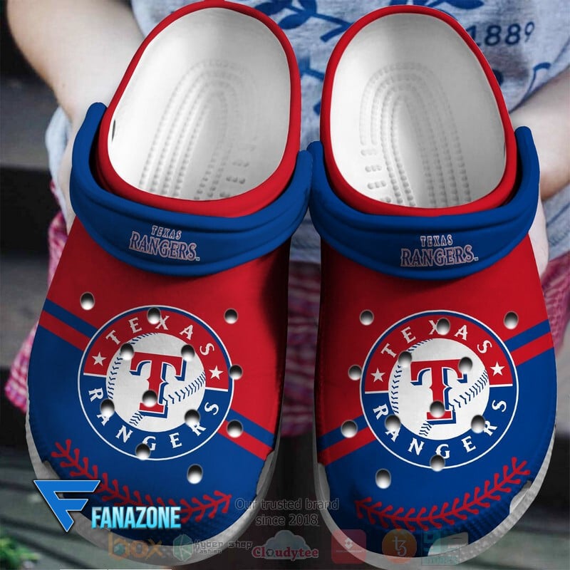 Footwearmerch Texas Rangers MLB Sport Crocs Clogs Crocband Shoes Comfortable For Men Women and Kids