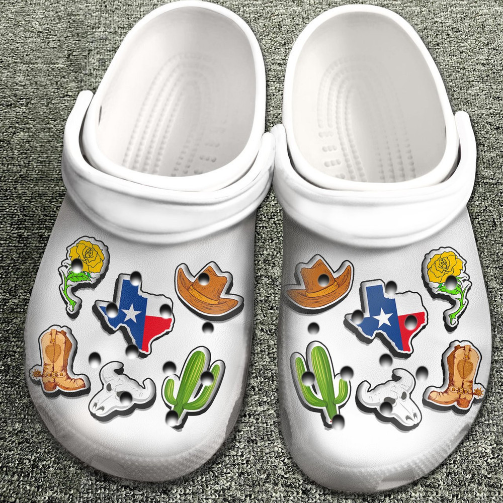 Footwearmerch Texas With Symbols Gift For Fan Classic Water Rubber clog Shoes Comfy Footwear