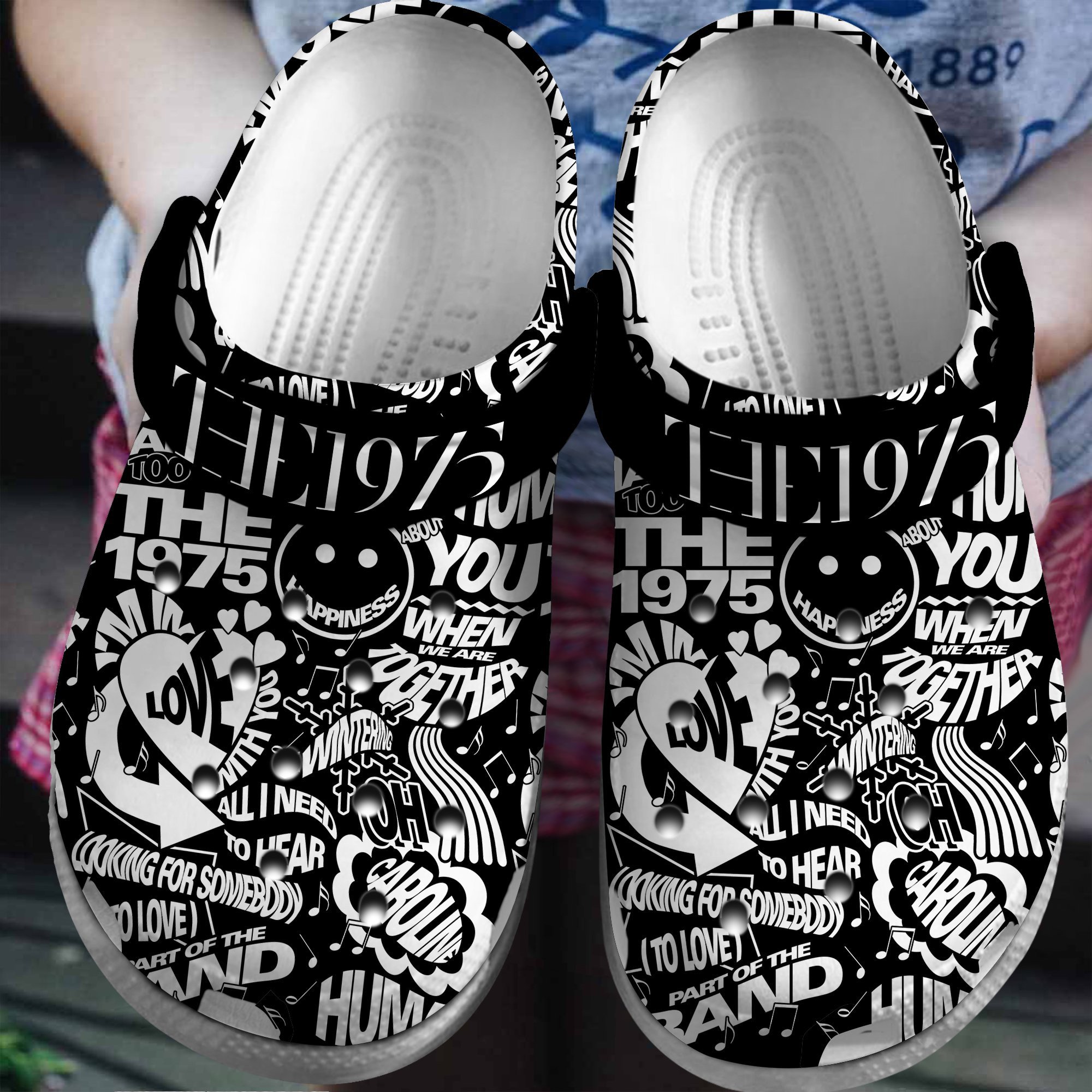 Footwearmerch the 1975 Lollapalooza Music Crocs Crocband Clogs Shoes Comfortable For Men Women and Kids