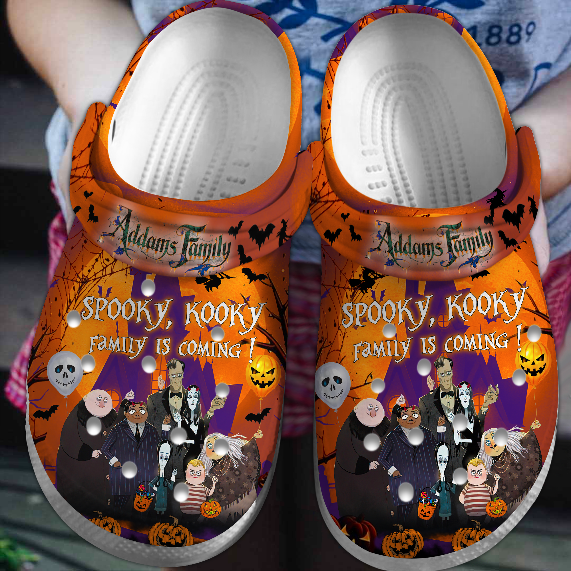Footwearmerch The Addams Family Cartoon Crocs Crocband Clogs Shoes Comfortable For Men Women and Kids