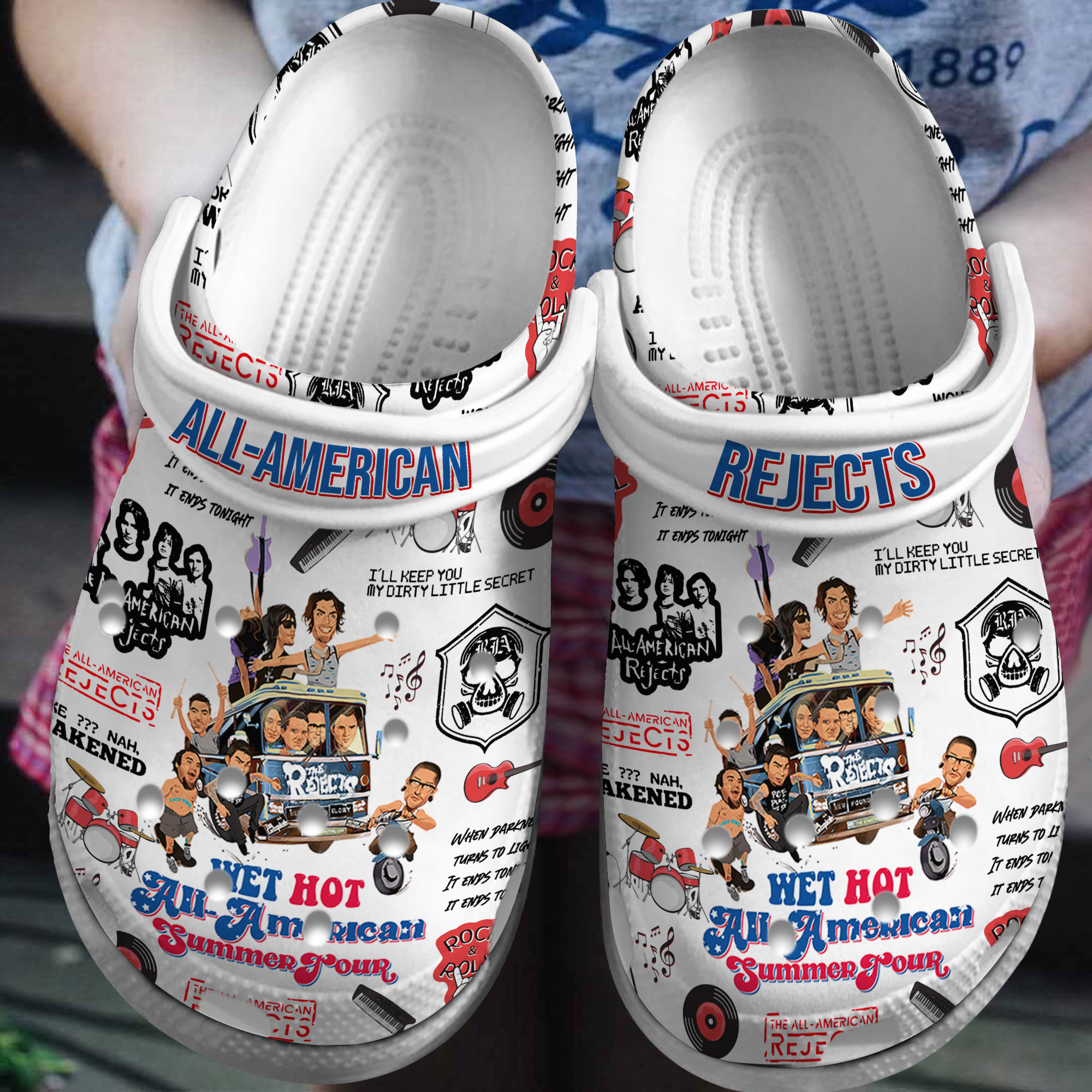 Footwearmerch The All American Rejects Music Crocs Crocband Clogs Shoes Comfortable For Men Women and Kids
