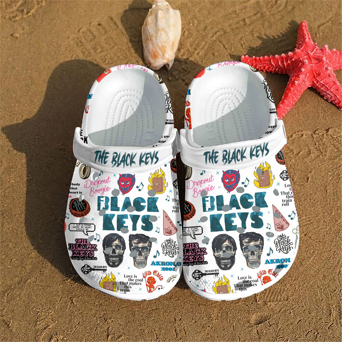 Footwearmerch The Black Keys Music Crocs Crocband Clogs Shoes Comfortable For Men Women and Kids