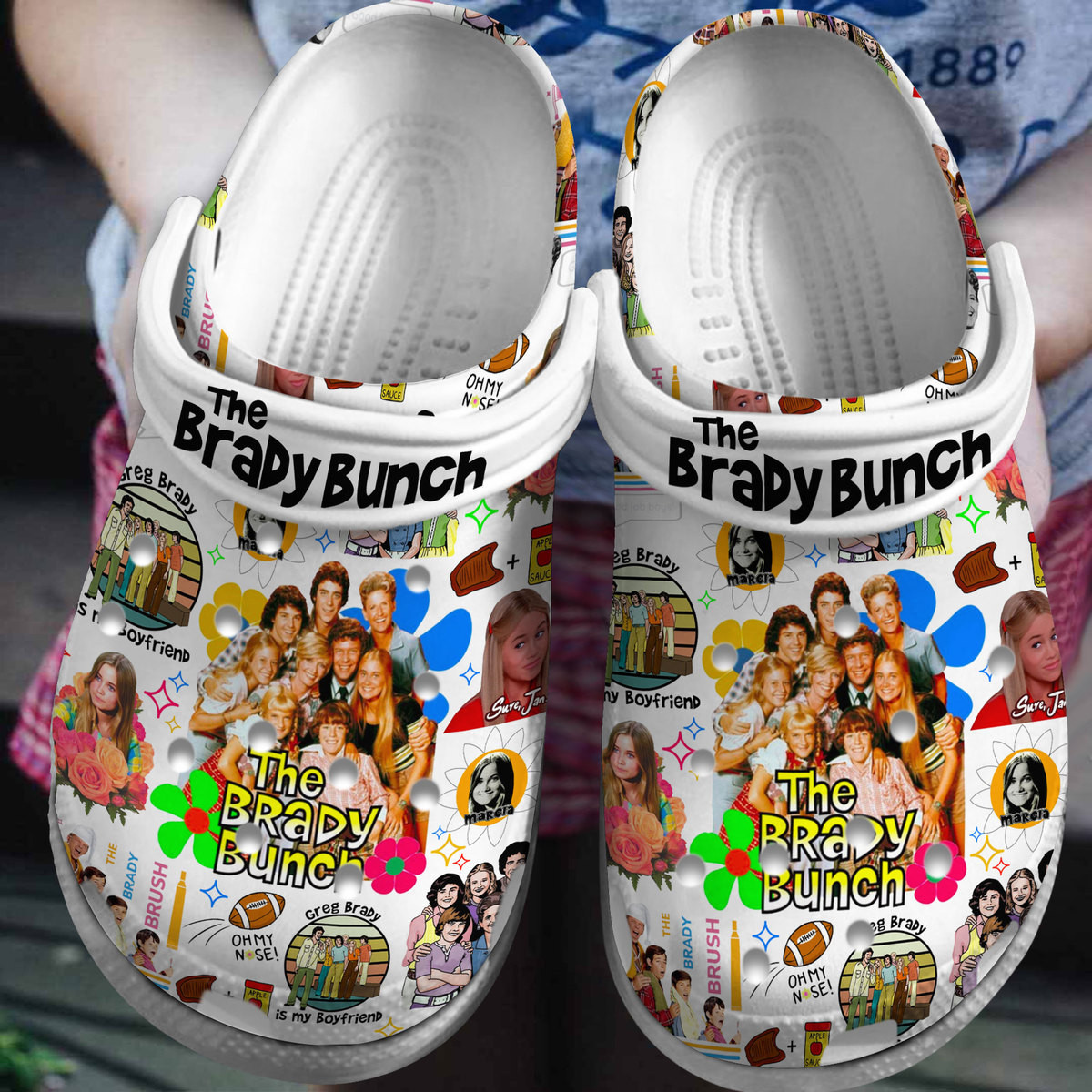 Footwearmerch The Brady Bunch TV Series Crocs Crocband Clogs Shoes Comfortable For Men Women and Kids