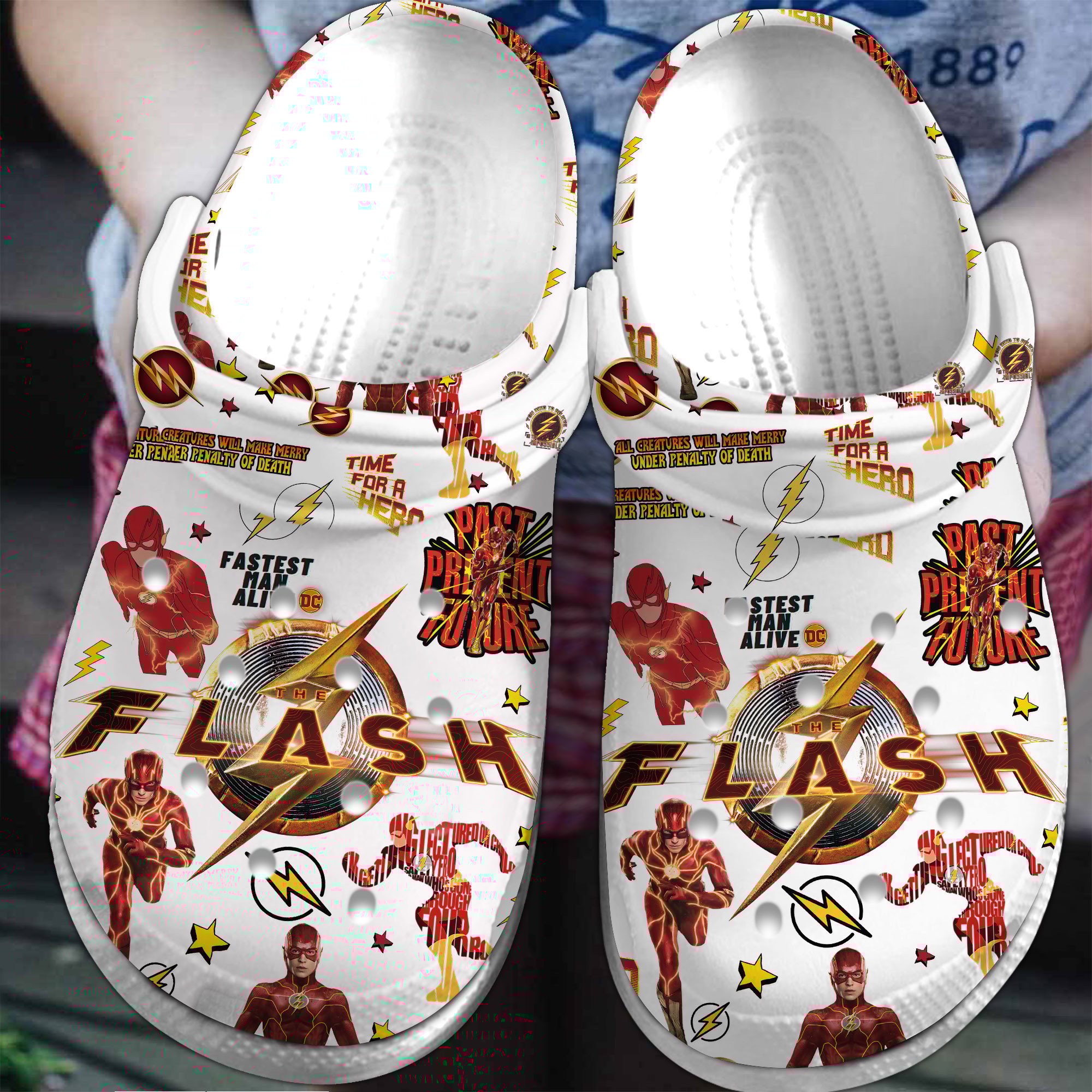Footwearmerch The Flash Movie Crocs Crocband Clogs Shoes Comfortable For Men Women and Kids