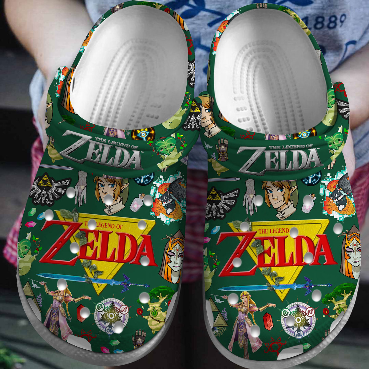 Footwearmerch The Legend Of Zelda Game Crocs Crocband Clogs Shoes Comfortable For Men Women and Kids