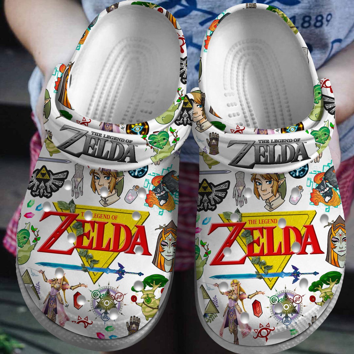 Footwearmerch The Legend Of Zelda Game Crocs Crocband Clogs Shoes Comfortable For Men Women and Kids