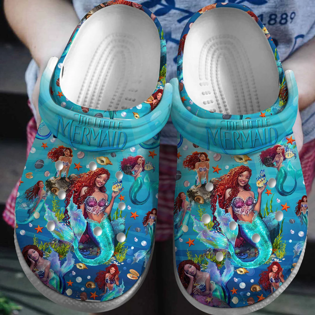 Footwearmerch The Little Mermaid Cartoon Movie Crocs Crocband Clogs Shoes Comfortable For Men Women and Kids