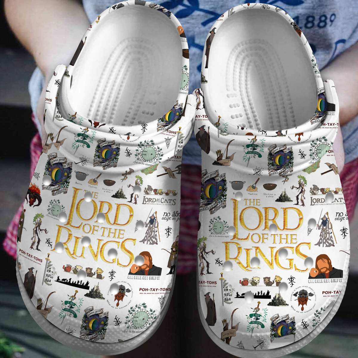 Footwearmerch The Lord Of The Rings Movie Crocs Crocband Clogs Shoes Comfortable For Men Women and Kids