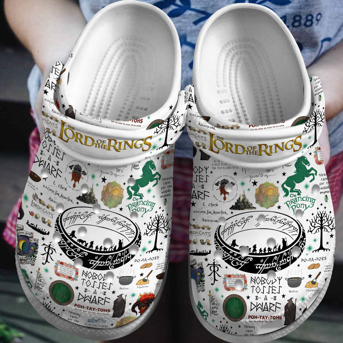 Footwearmerch The Lord Of The Rings Music Crocs Crocband Clogs Shoes Comfortable For Men Women and Kids