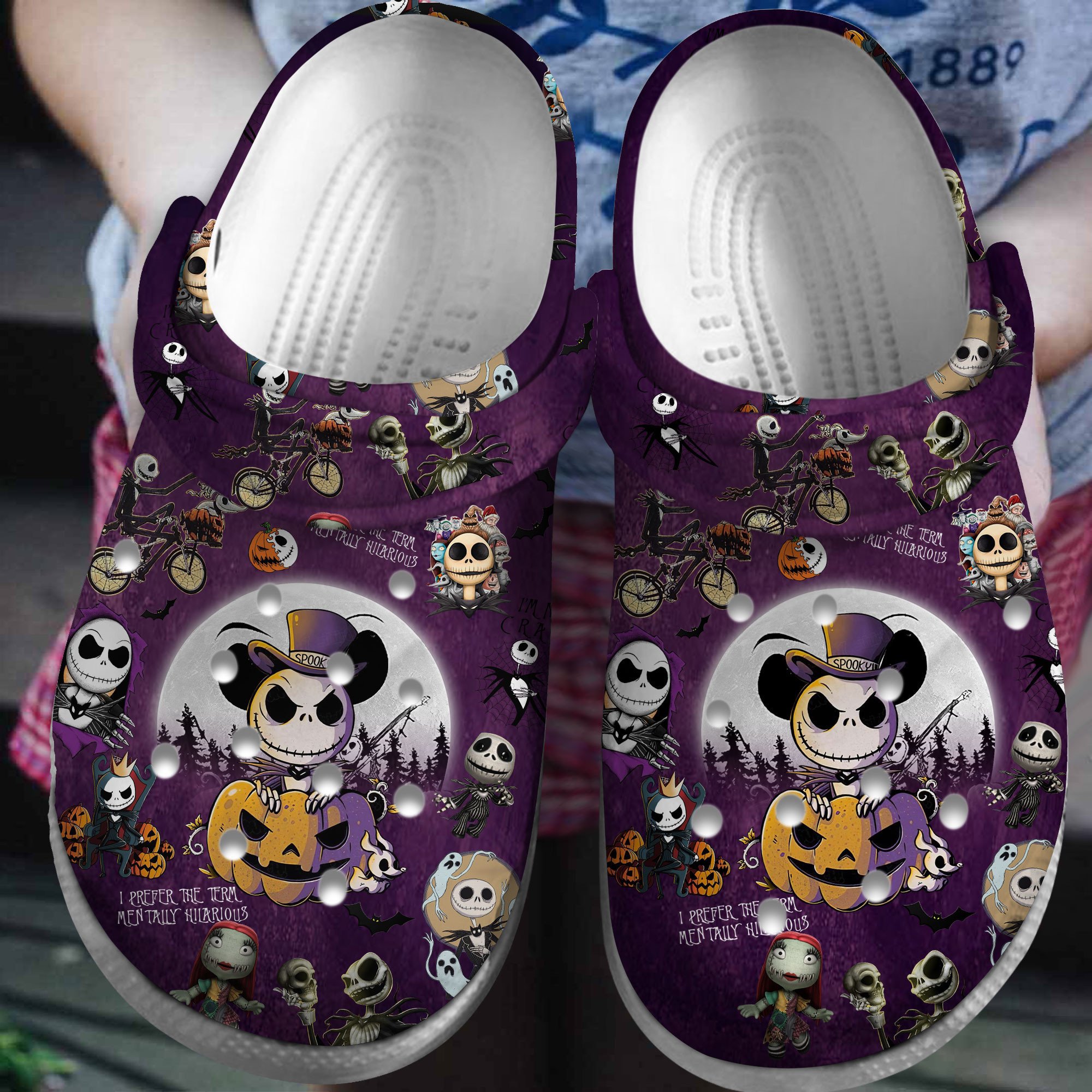 Footwearmerch The Nightmare Before Christmas Cartoon Crocs Crocband Clogs Shoes Comfortable For Men Women and Kids